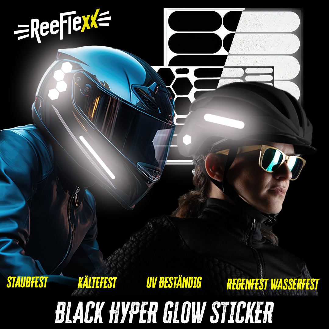 ReeFlexx®-Reflektor Sticker, Schwarz, "Black Hyper Glow" | 28 Stück
