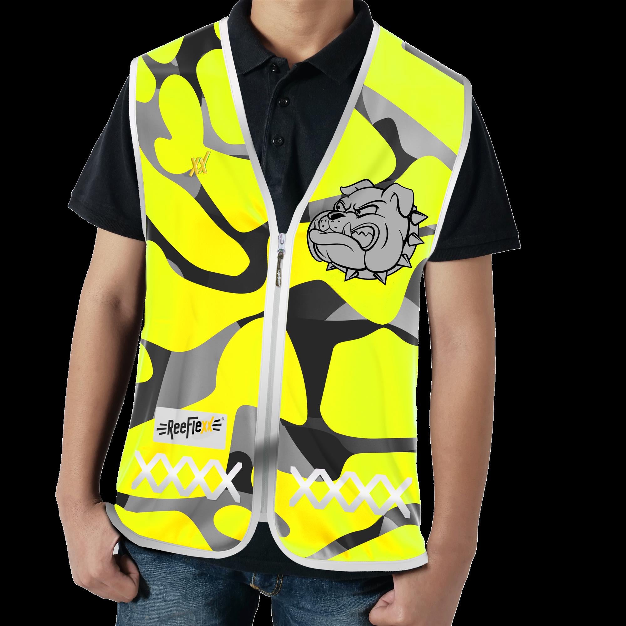 Yellow Camou Bulldog - Kinderwarnweste