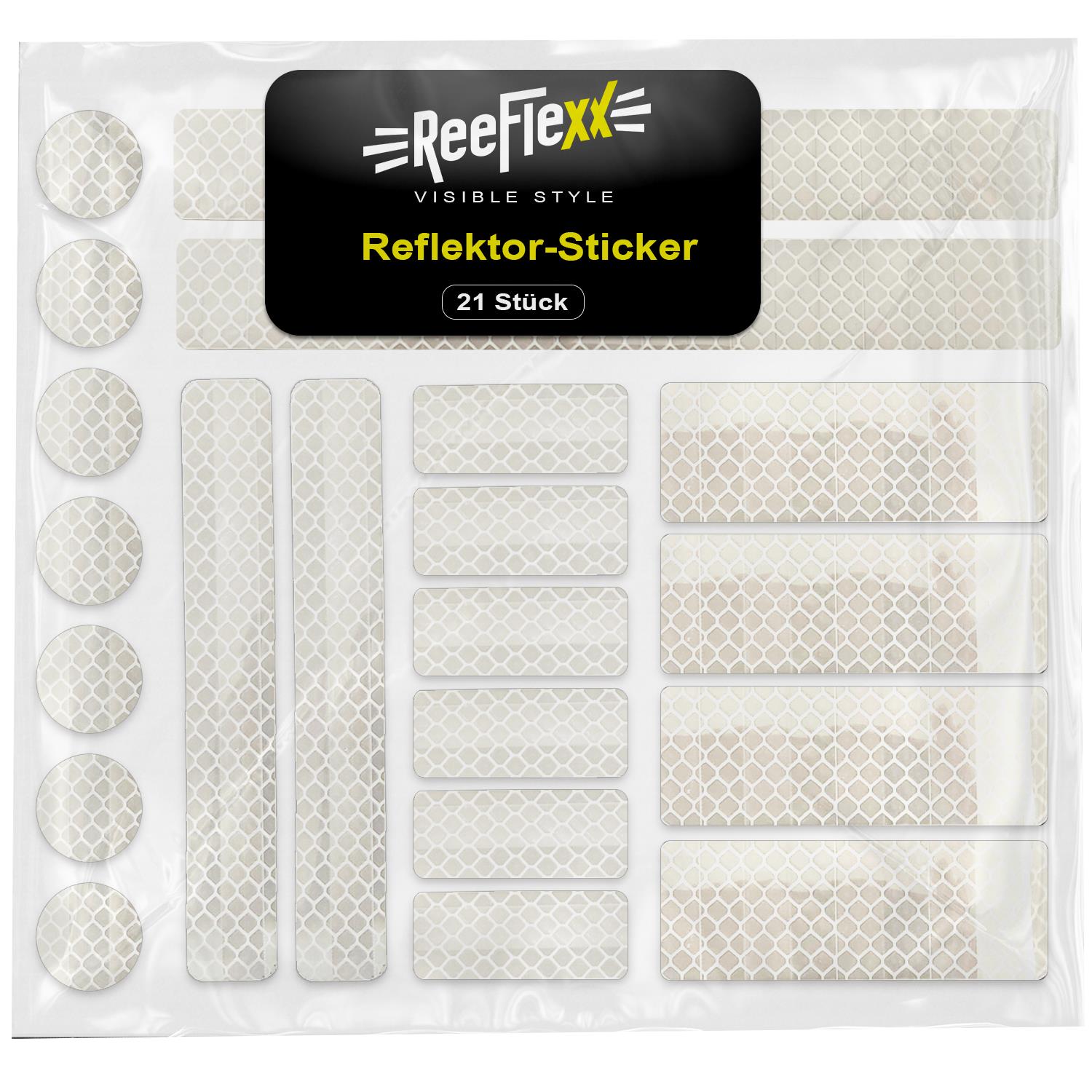 ReeFlexx®-Reflektor Sticker, Weiss, 21 Stück