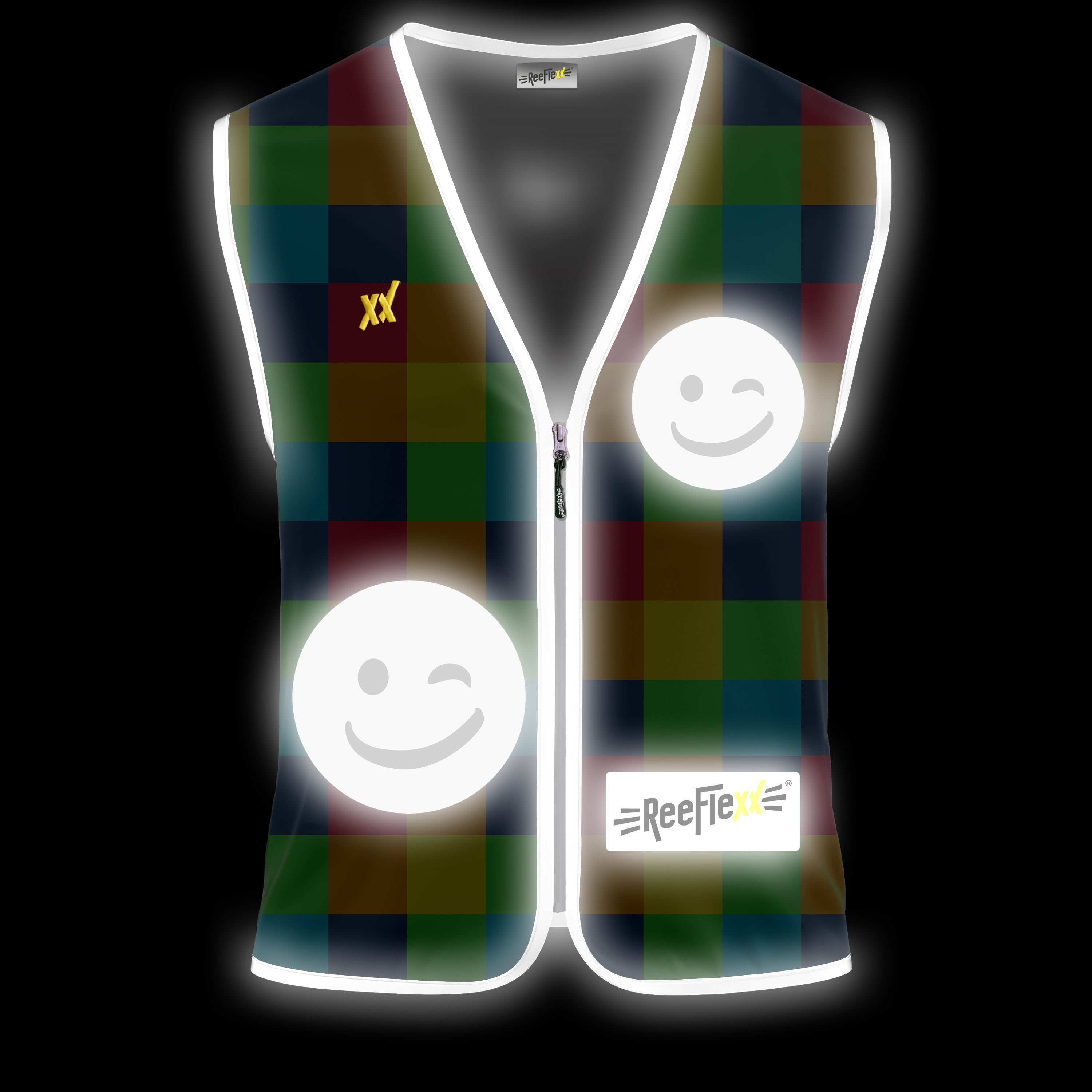 Mix Square Smiley - Kinderwarnweste