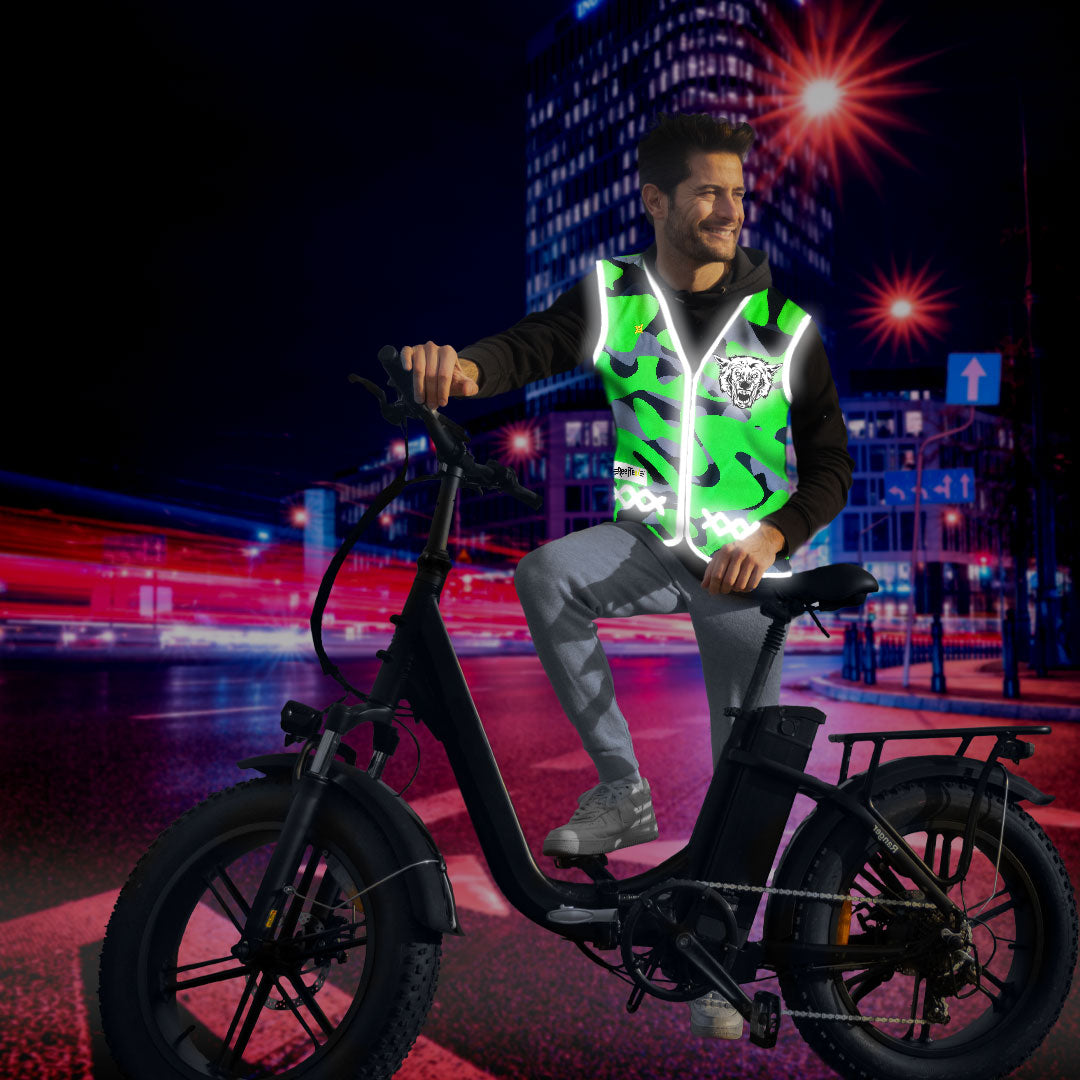 Green Camou Wolf - Herrenwarnweste