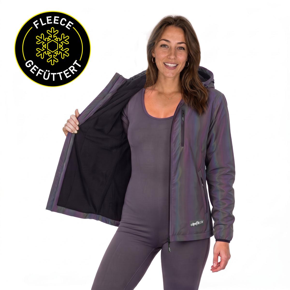 Black Rainbow Fleece Jacket - Ladies