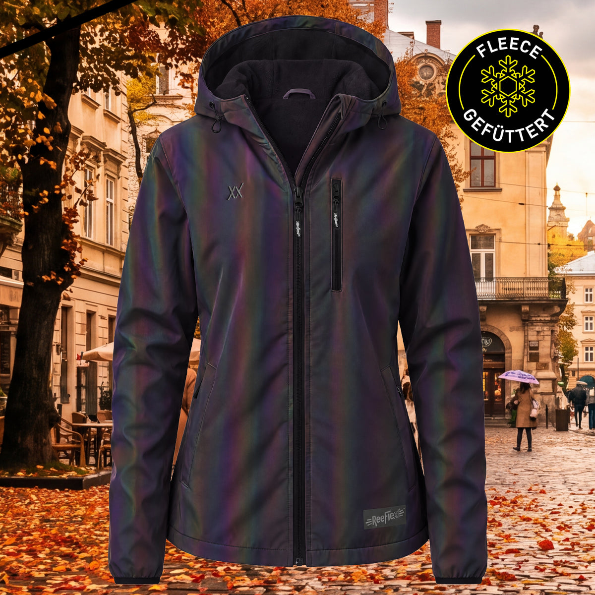 Black Rainbow Fleece Jacket - Ladies