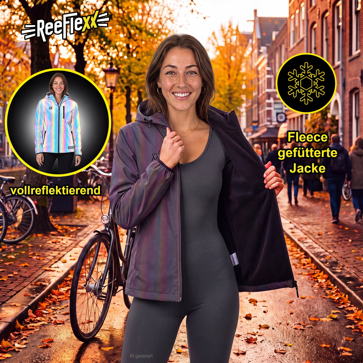 Black Rainbow Fleece Jacket - Ladies