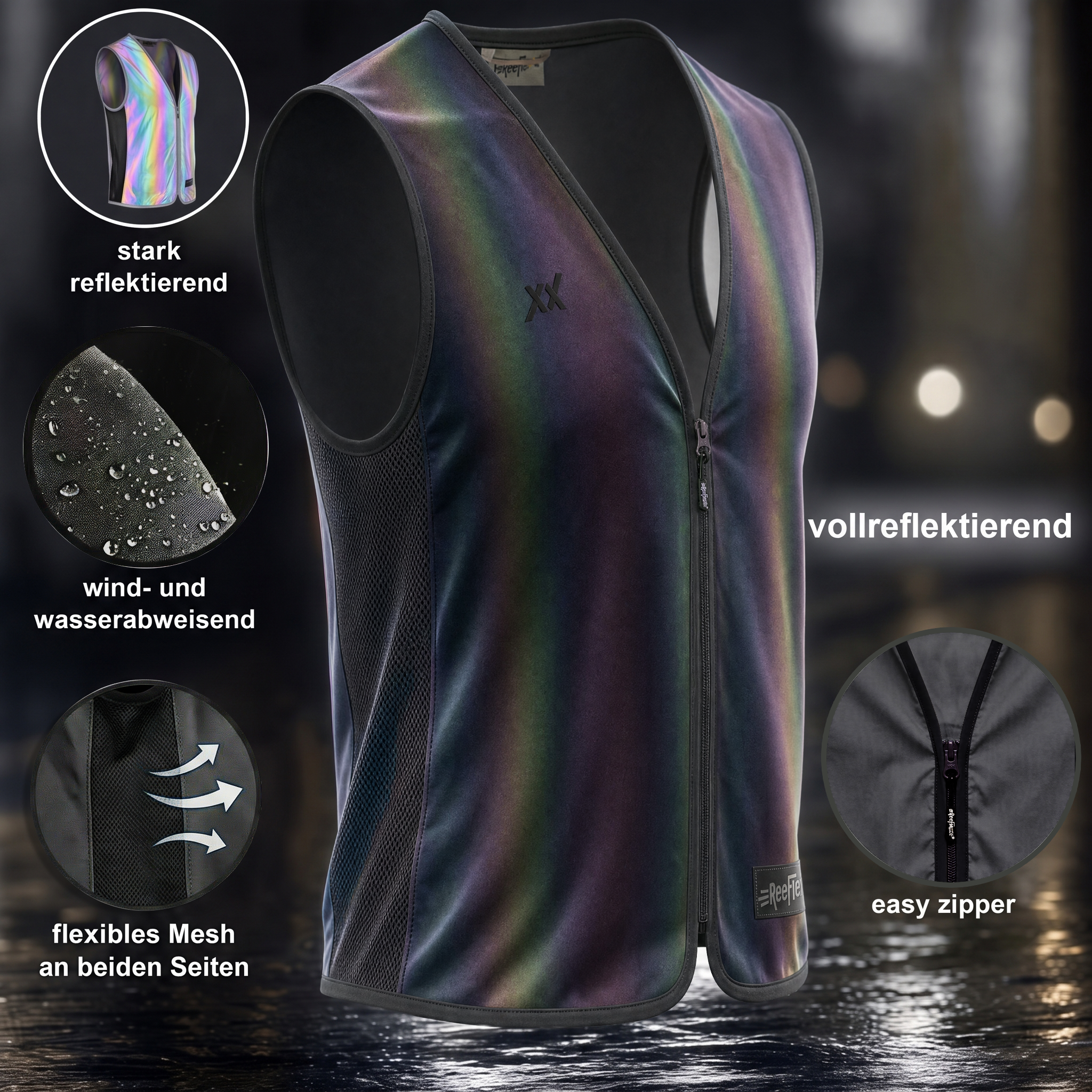 Black Rainbow - Damenwarnweste