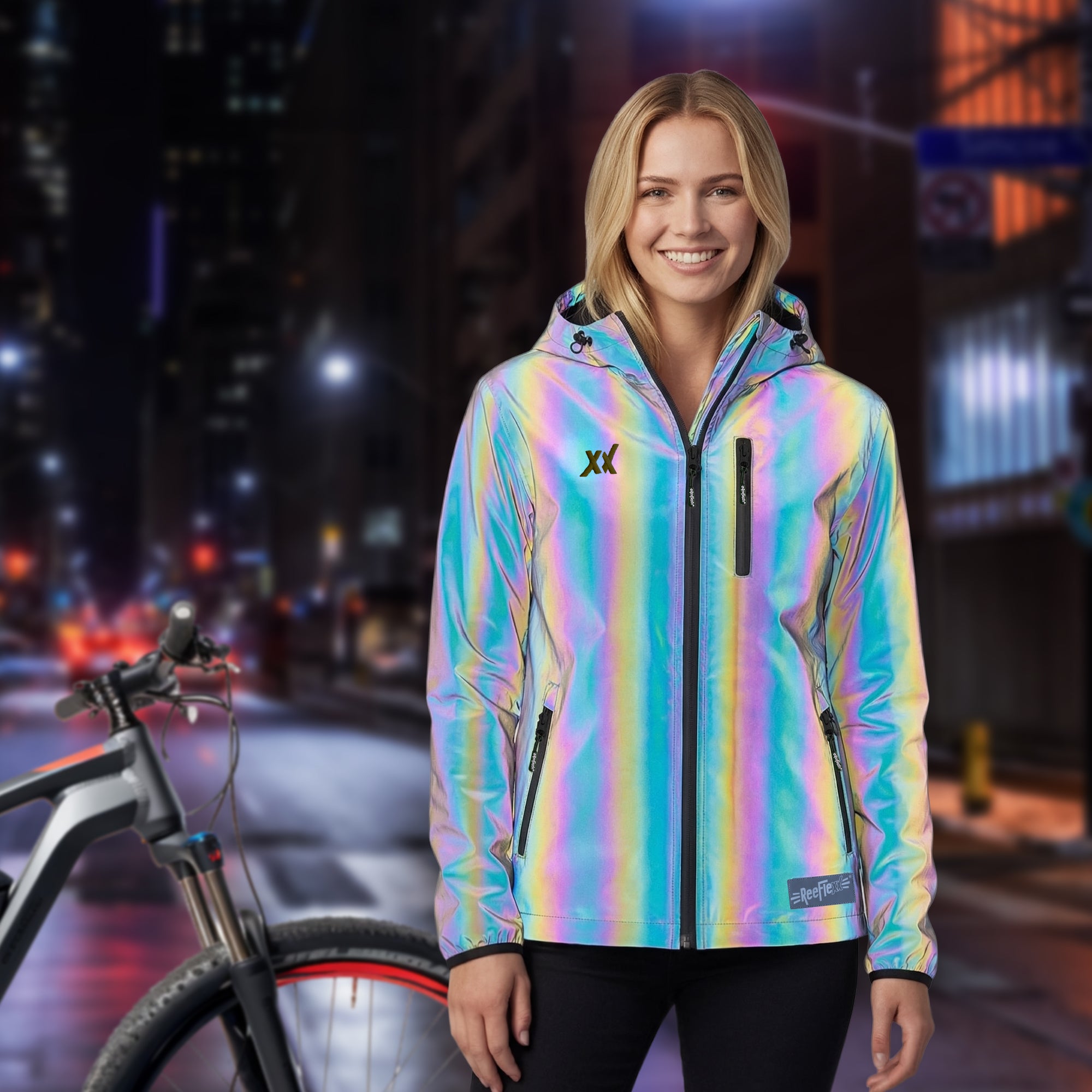 "Black Rainbow" vollreflektierende Jacke - Ladies