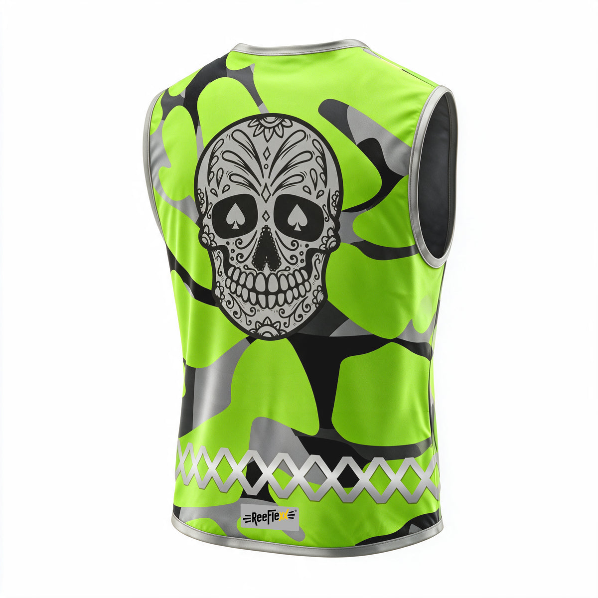 Green Camou Skull - Kinderwarnweste