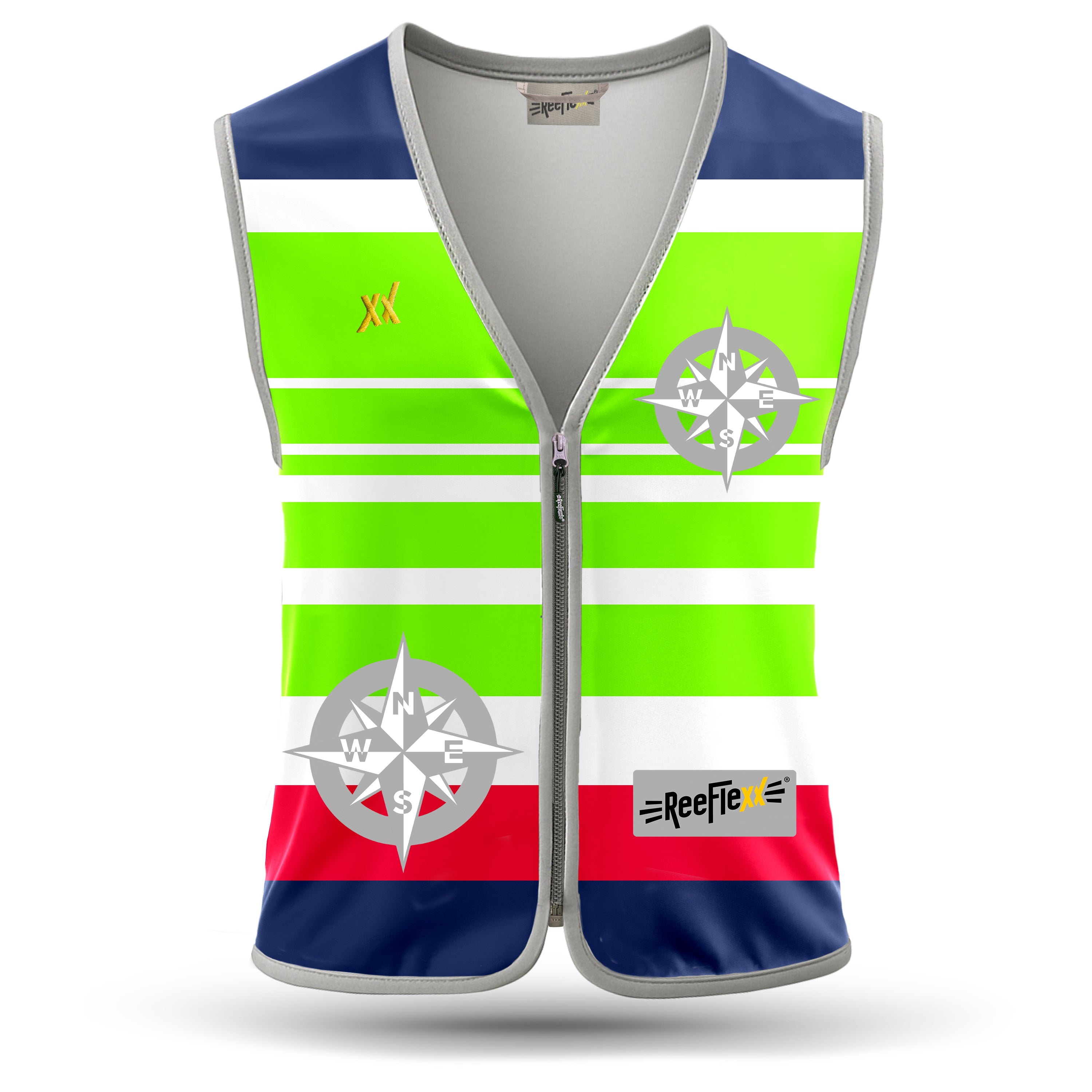 Green Nautic Compass - Herrenwarnweste