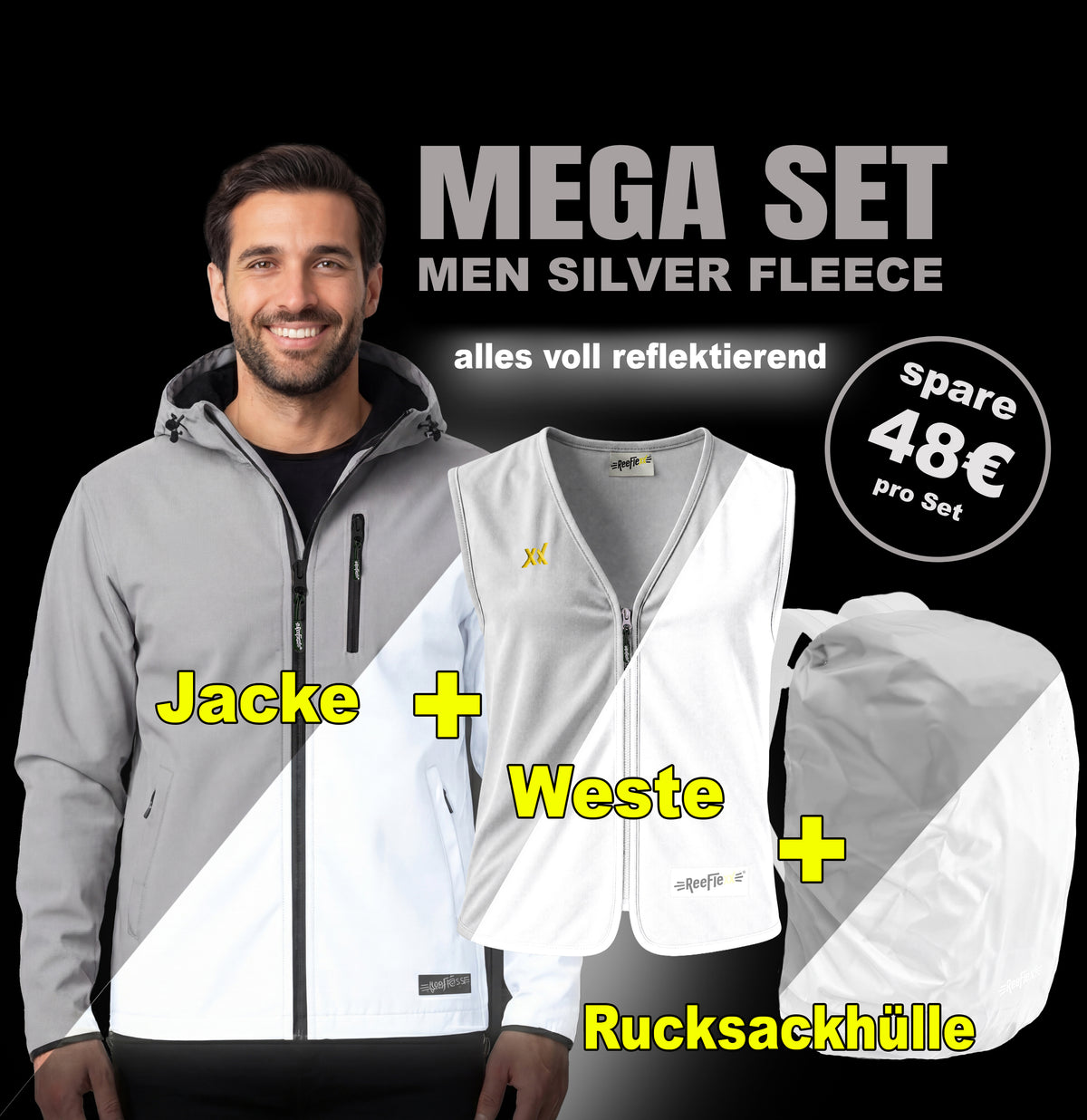 MEGA-FLEECE-SET Men Silver