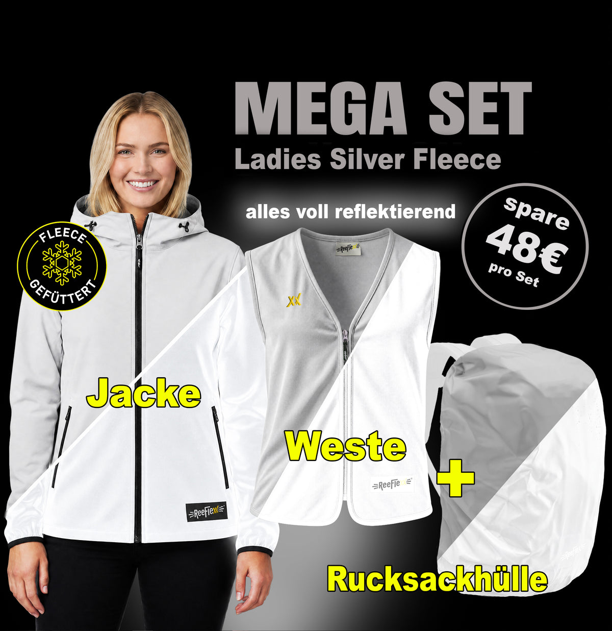 MEGA-FLEECE-SET Ladies Silver