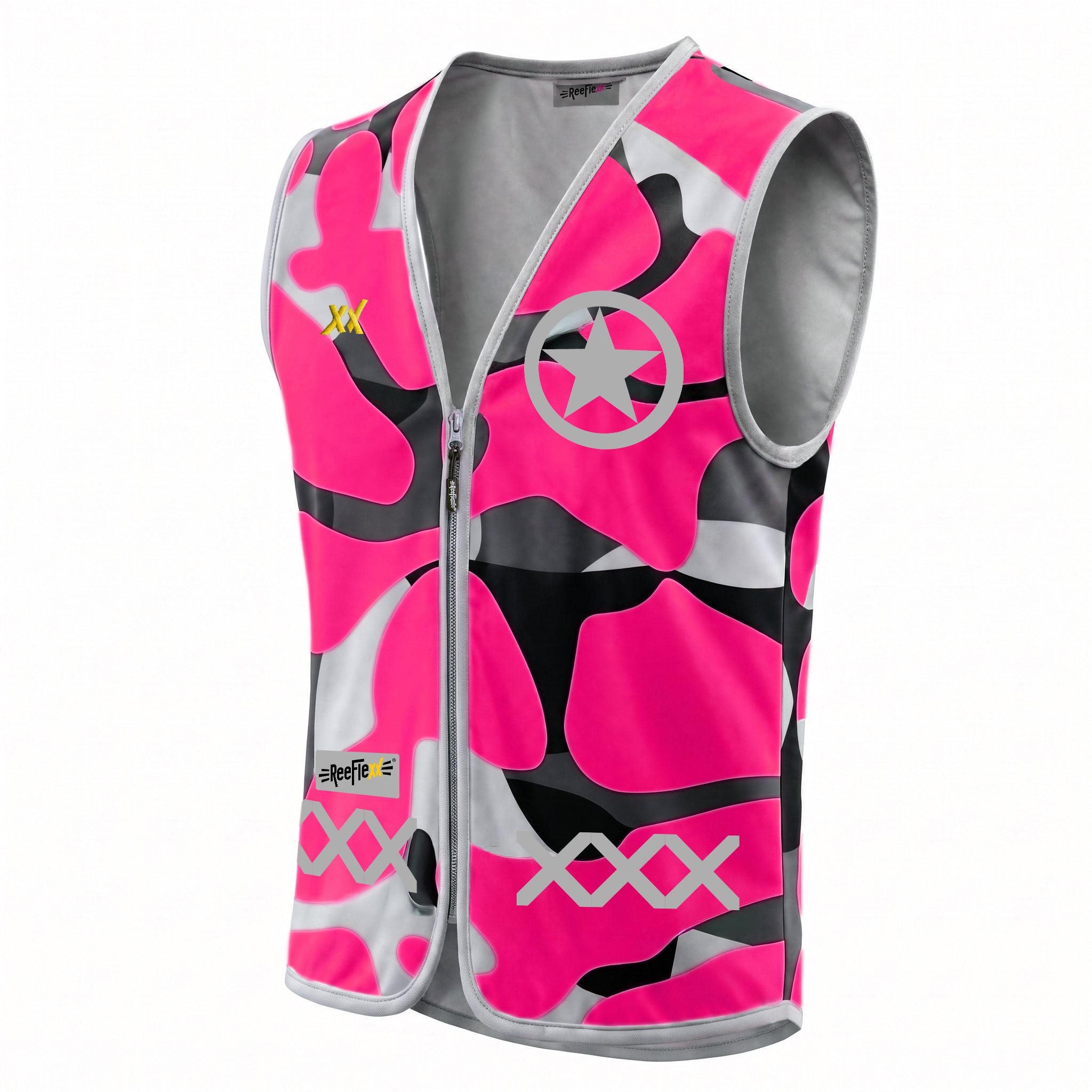 Pink Camou Skull - Kinderwarnweste