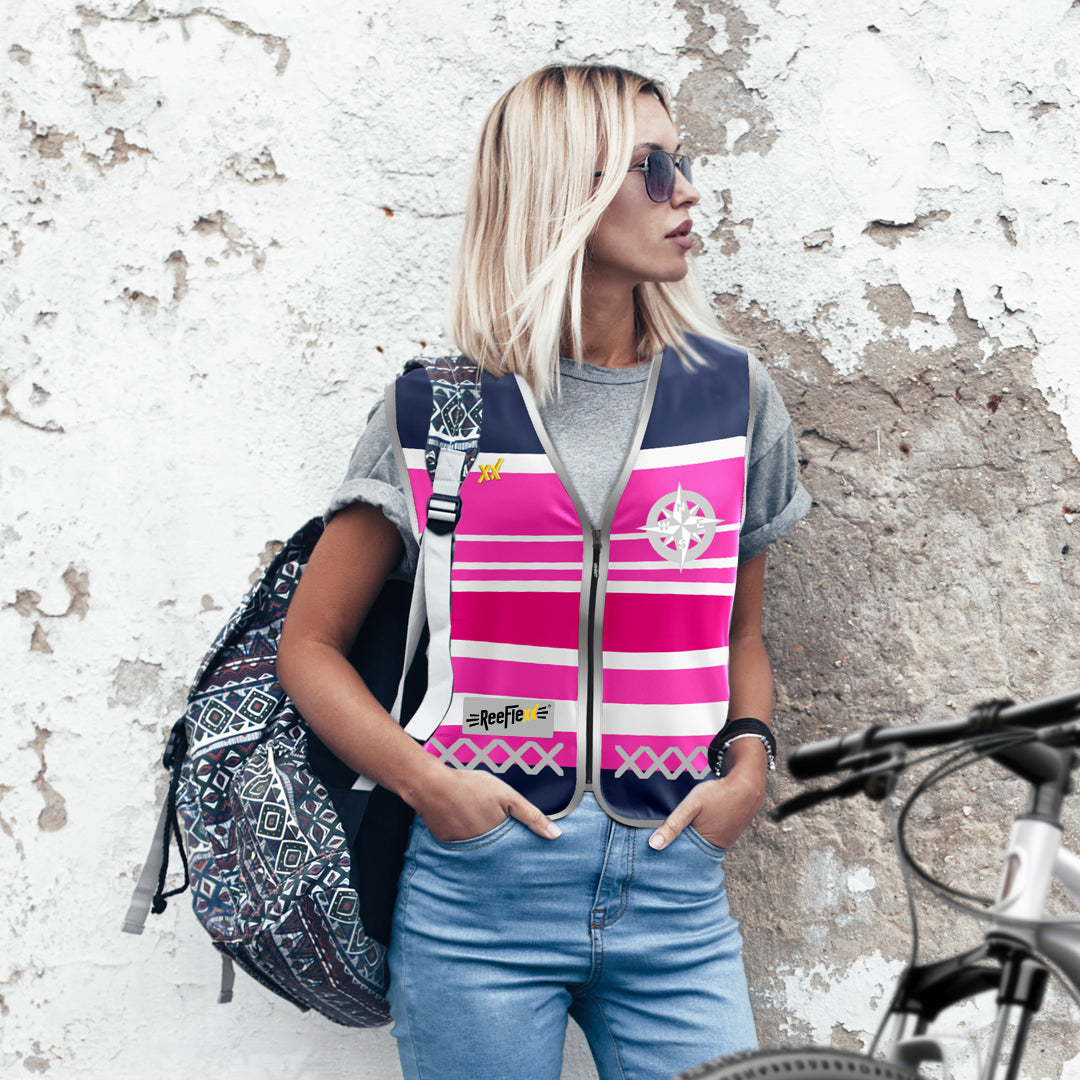 Pink Nautic Compass - Damenwarnweste