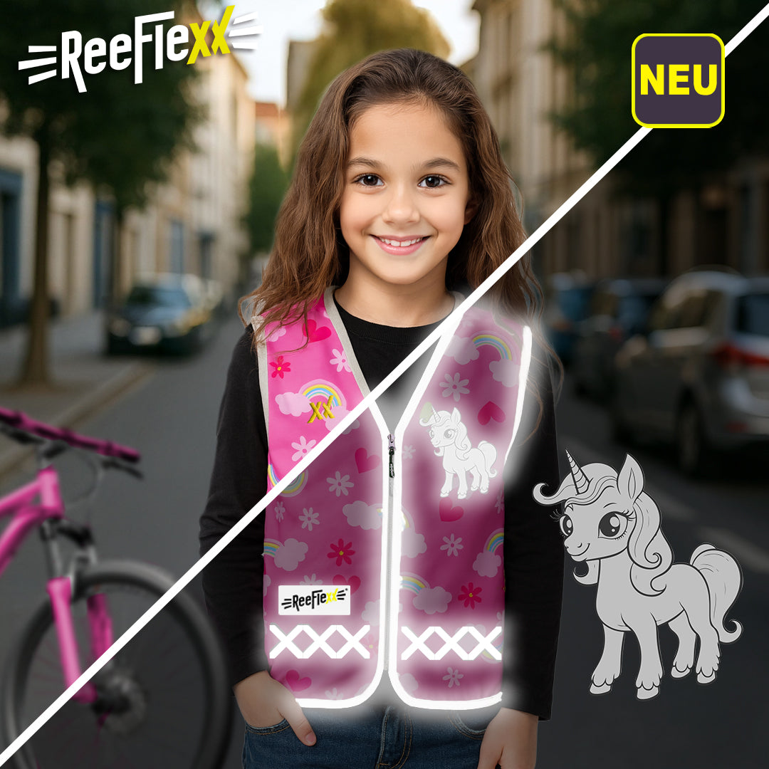 Pink Unicorn - Kinderwarnweste