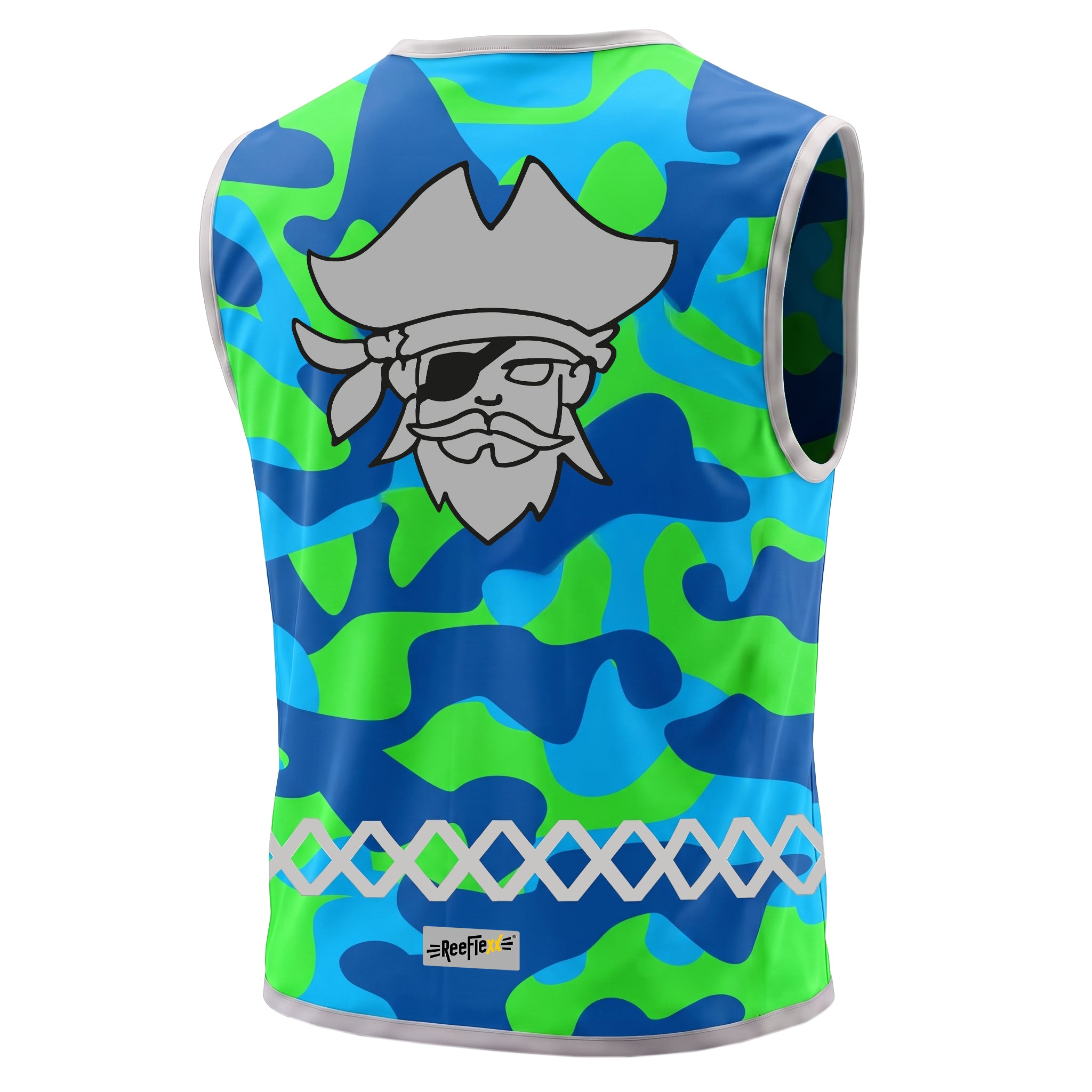 Blue Camouflage Pirate - Kids' Reflective Vest