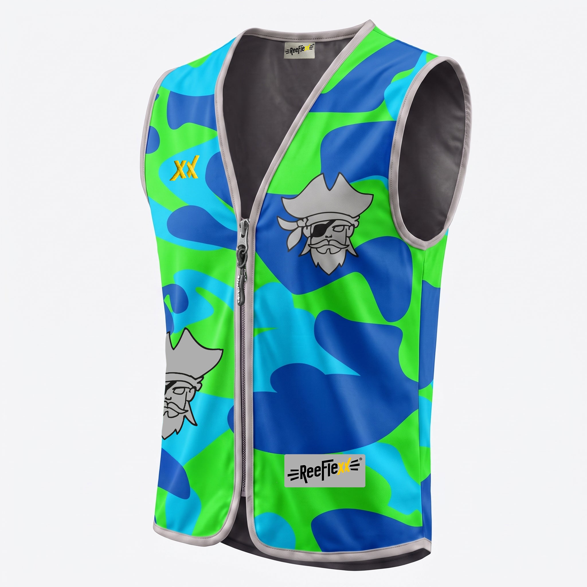 Blue Camouflage Pirate - Kids' Reflective Vest