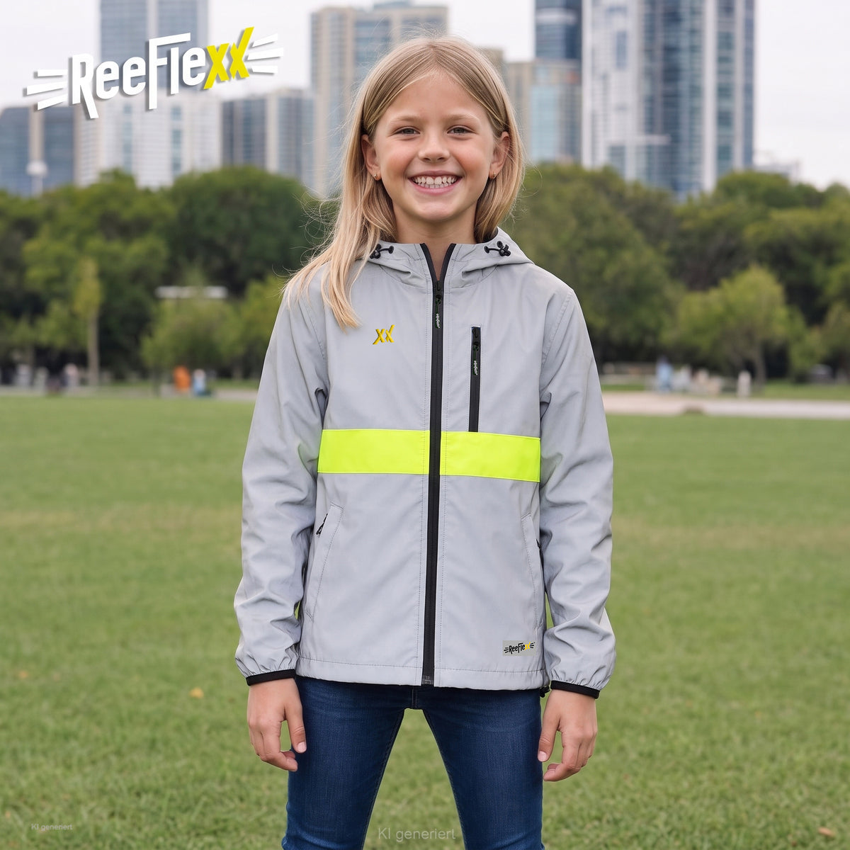 Silver Yellow Stripe Jacket - Kids