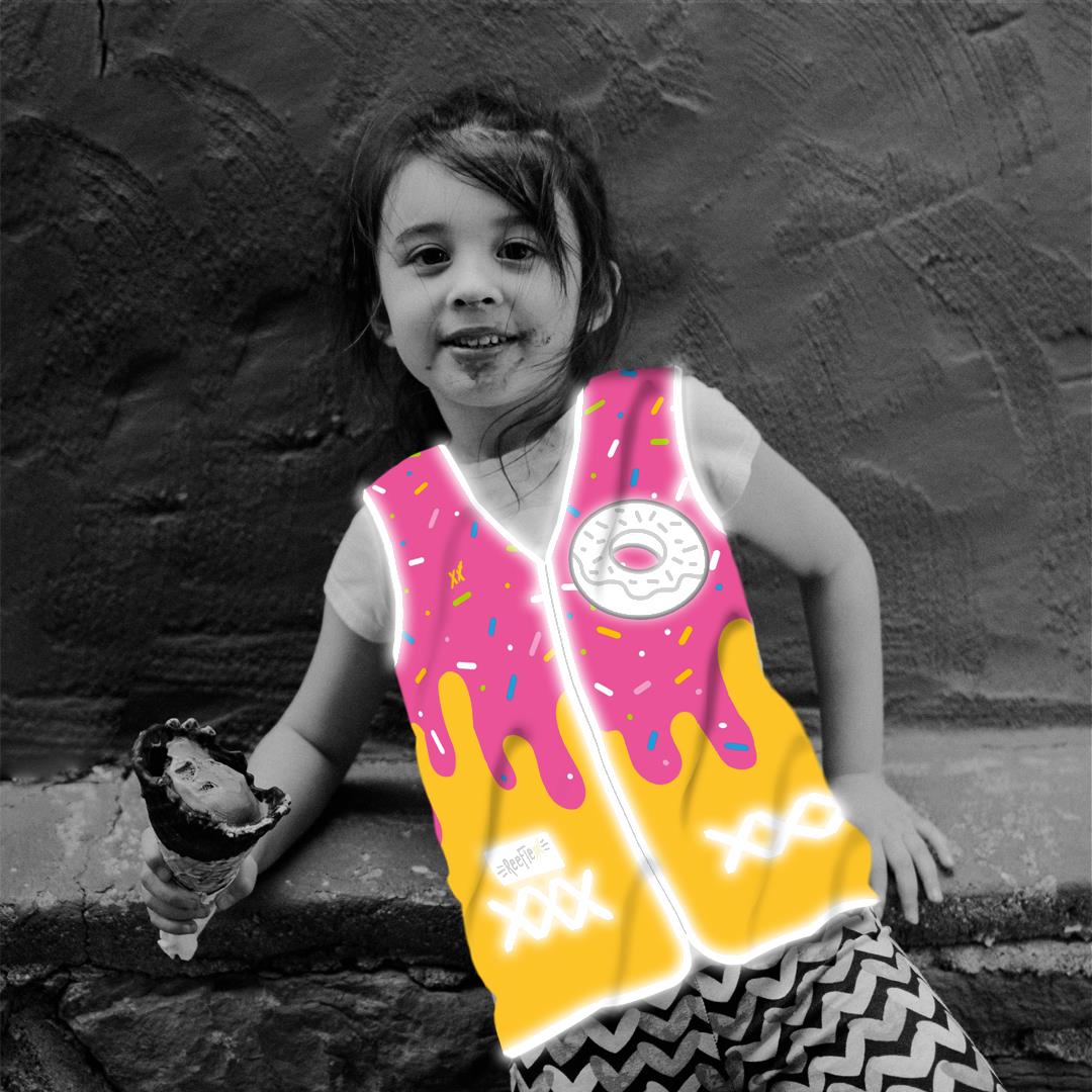 Pink Donut - Kinderwarnweste