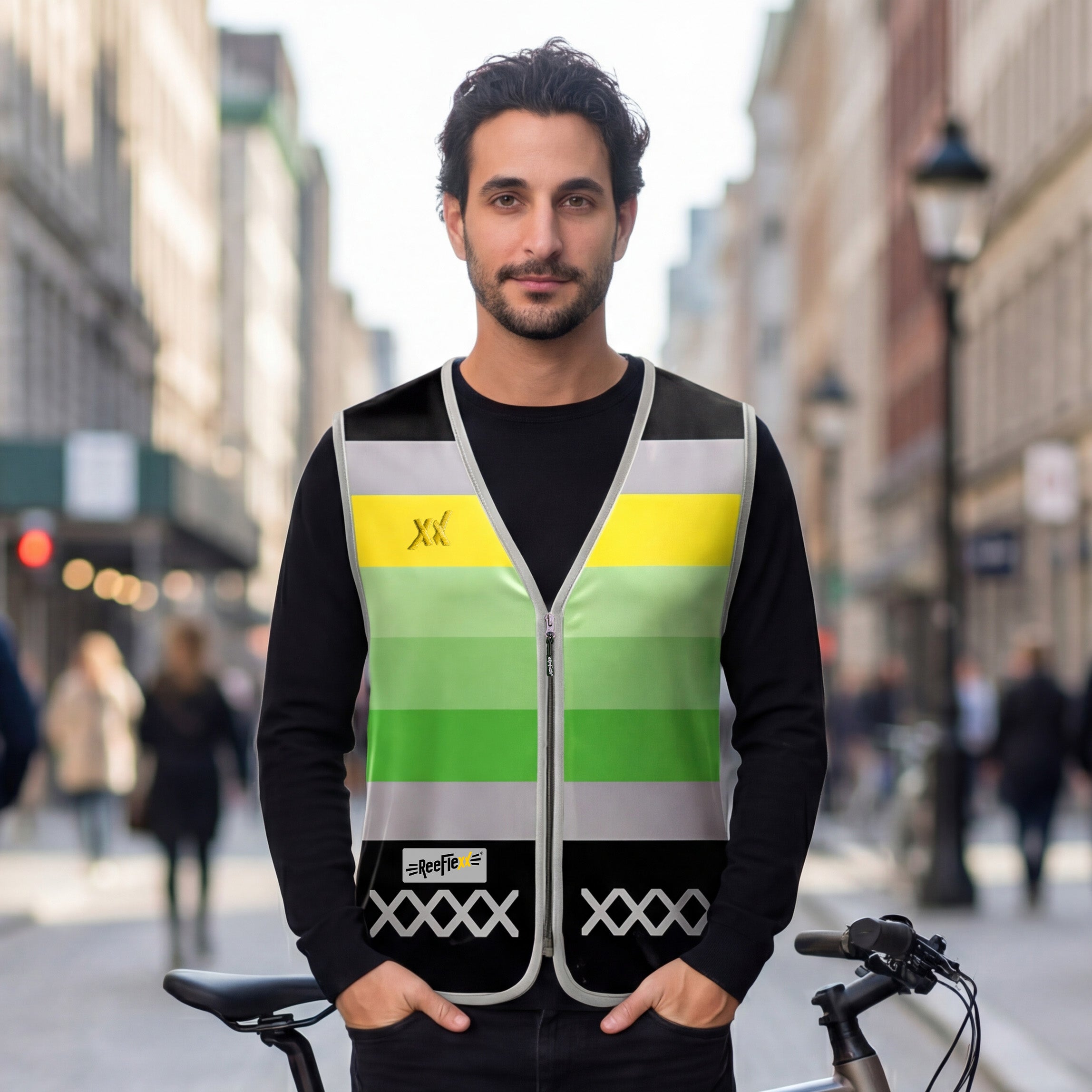 Green Stripes - Herrenwarnweste