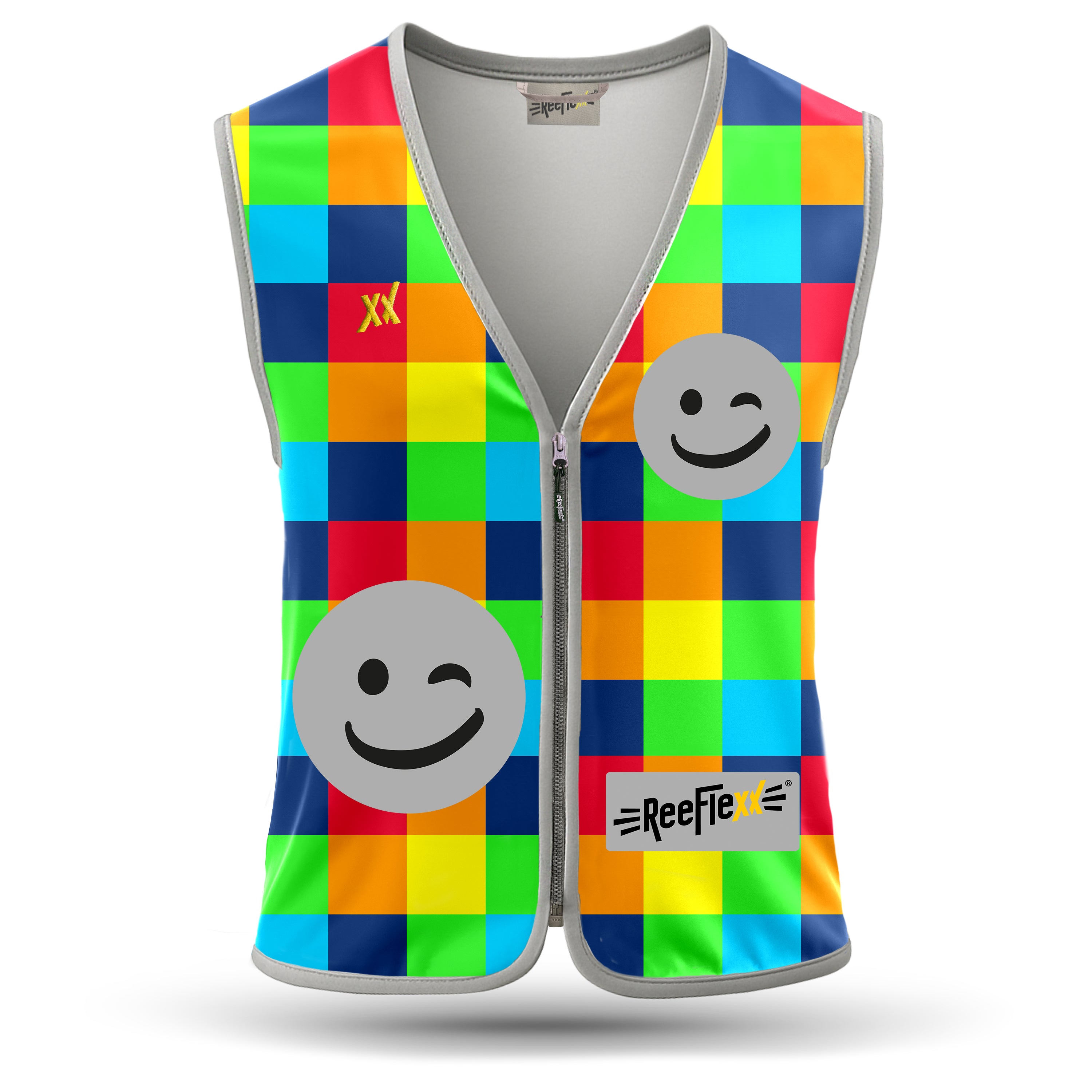 Mix Square Smiley - Kinderwarnweste