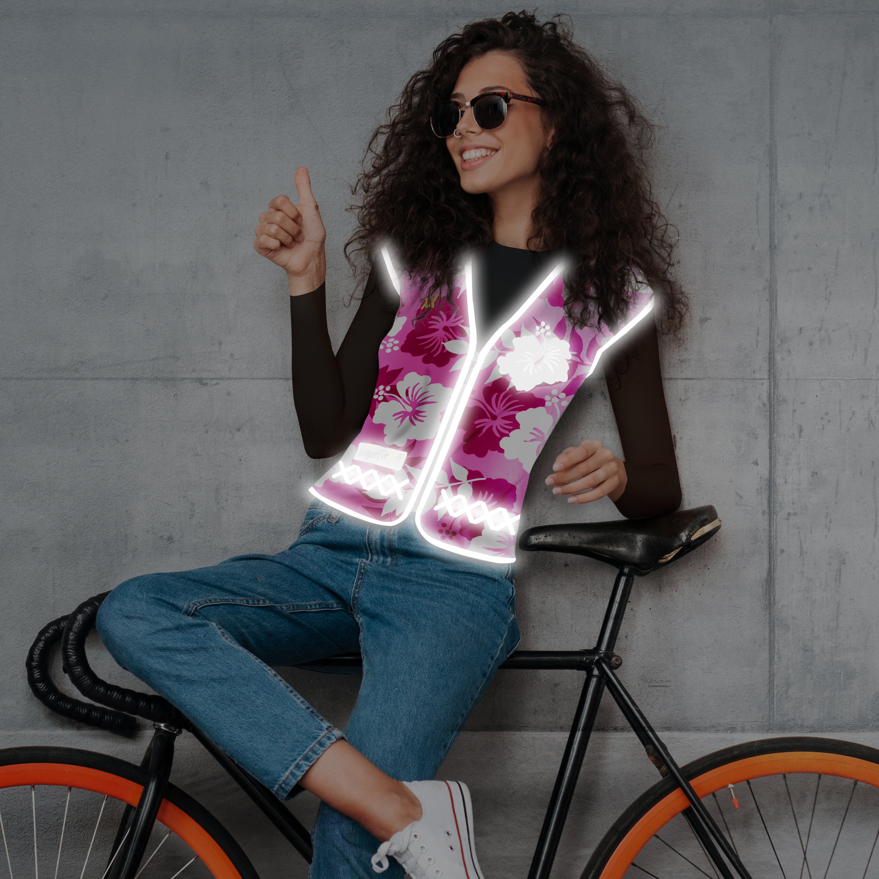 Pink Hibiscus - Damenwarnweste