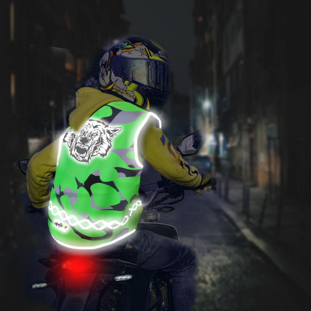 Green Camou Wolf - Herrenwarnweste