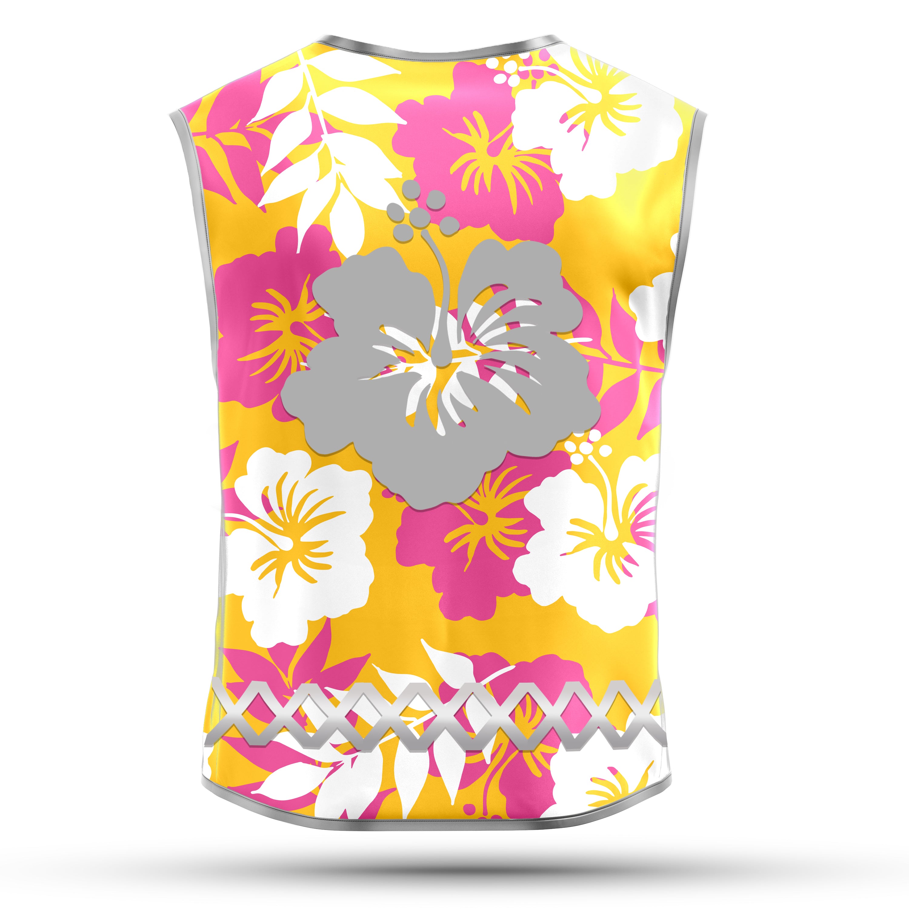 Orange Hibiscus - Damenwarnweste