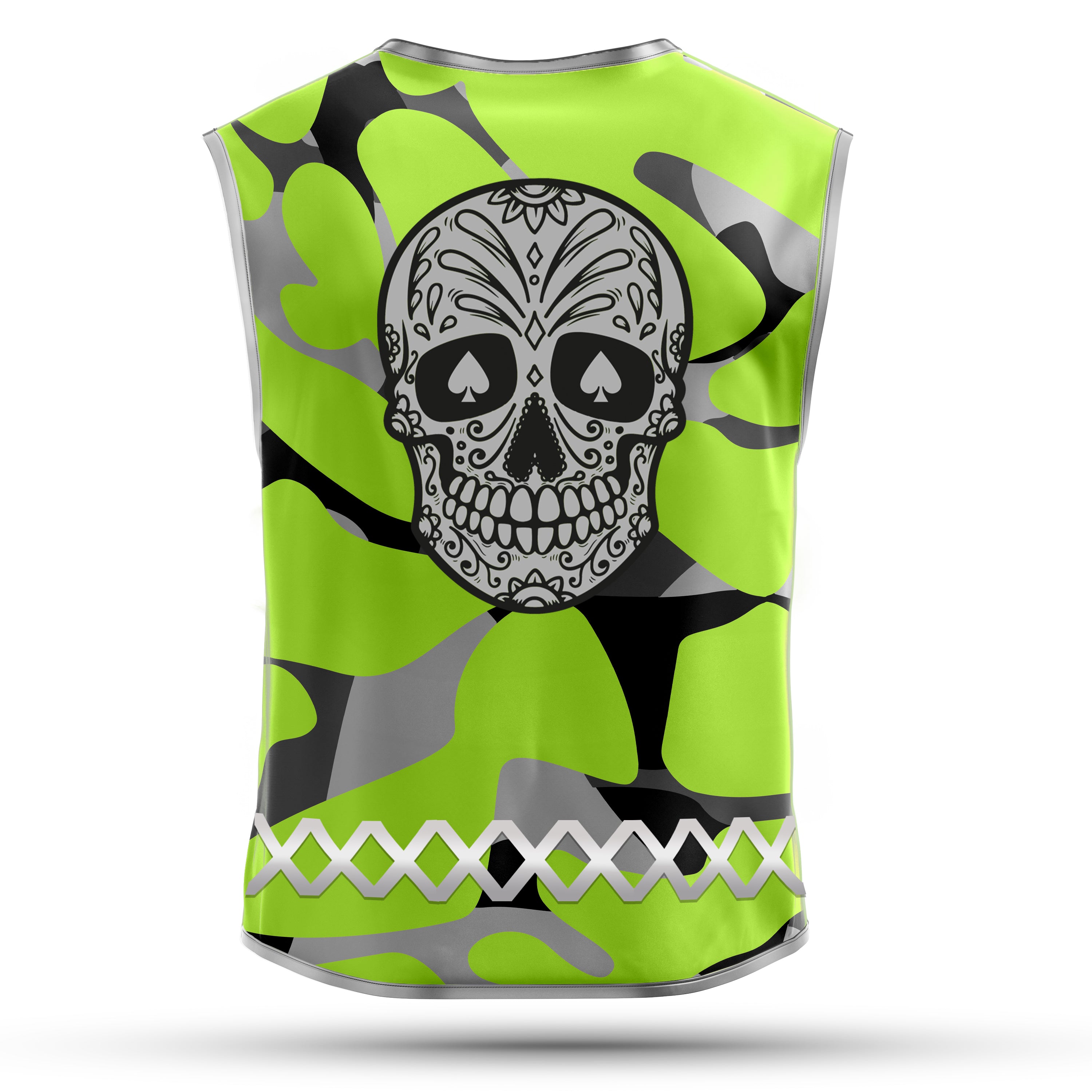 Green Camou Skull - Kinderwarnweste