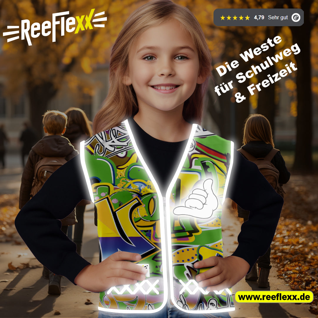 Green Graffiti - Kinderwarnweste