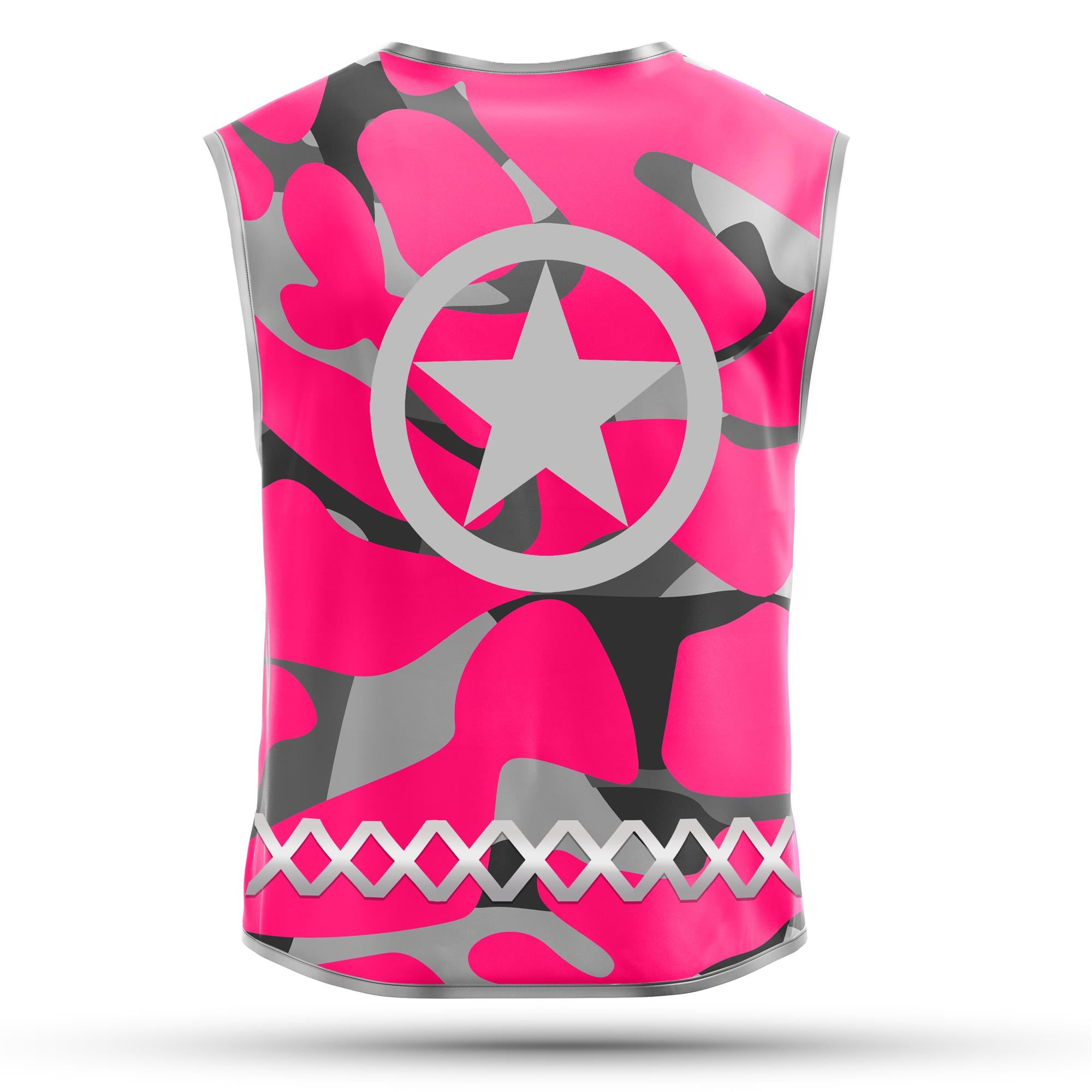 Pink Camou Star - Kinderwarnweste