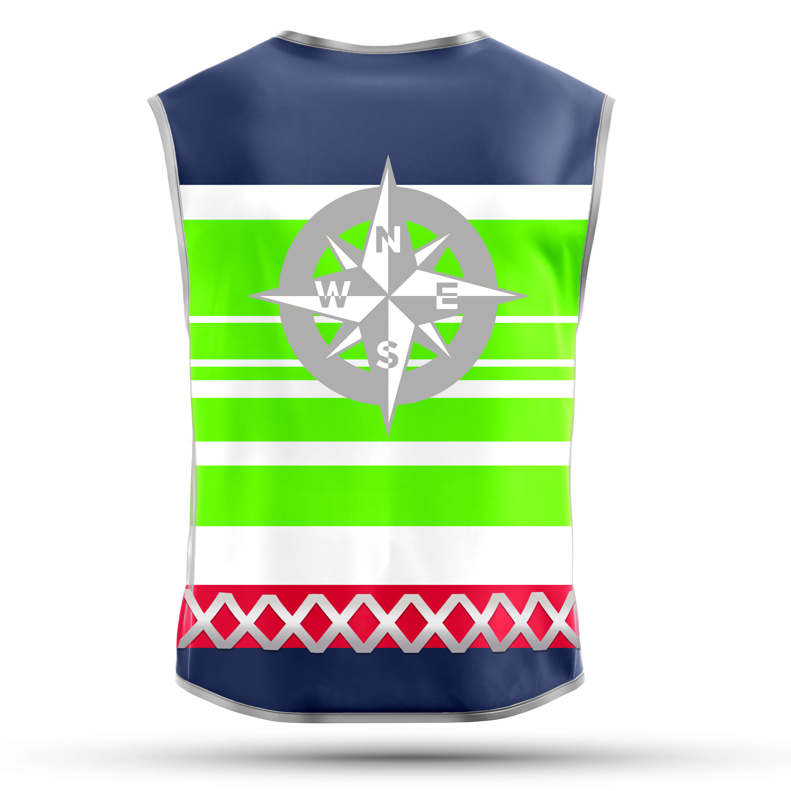 Green Nautic Compass - Herrenwarnweste