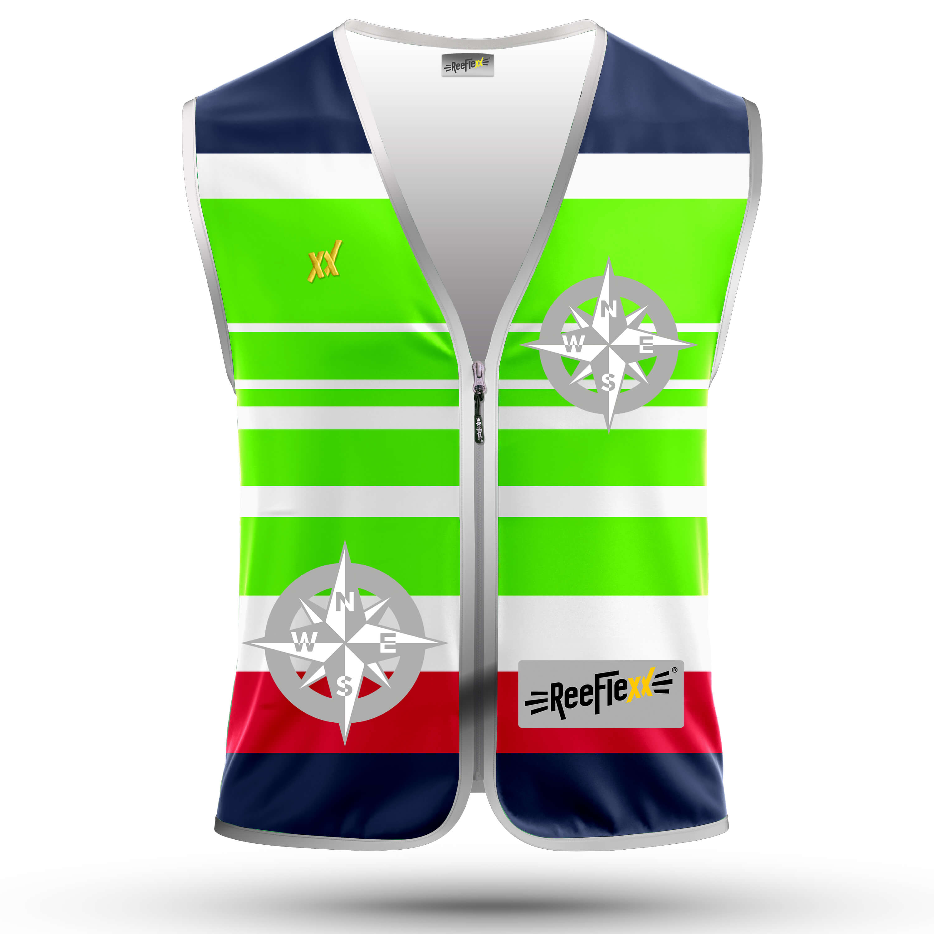 Green Nautic Compass - Herrenwarnweste