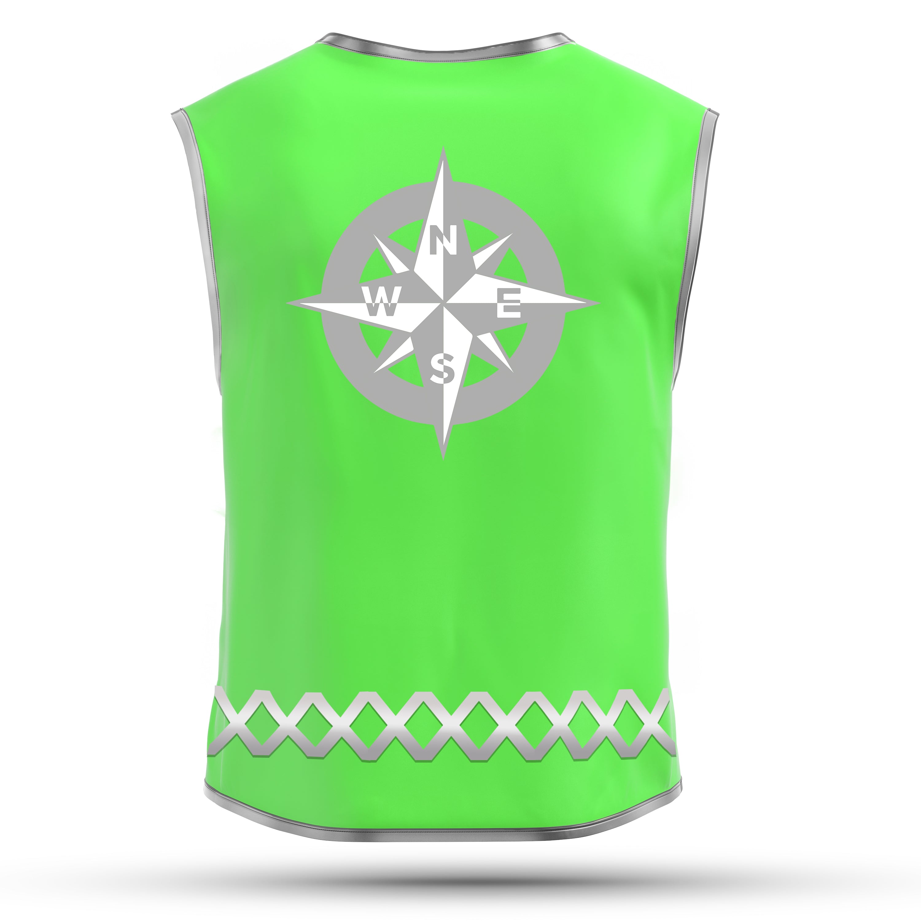 Solid Green Compass - Herrenwarnweste