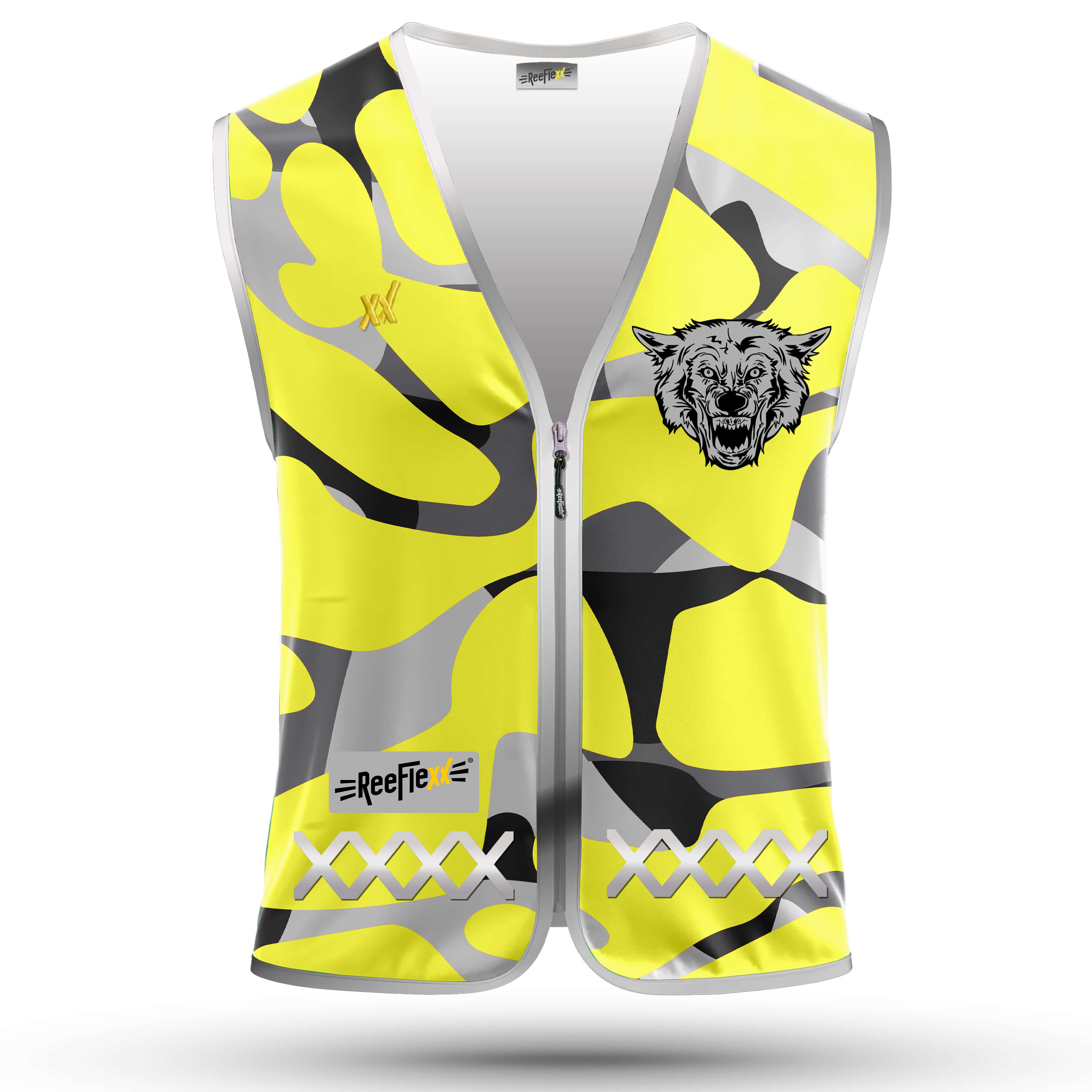 Yellow Camou Wolf - Herrenwarnweste