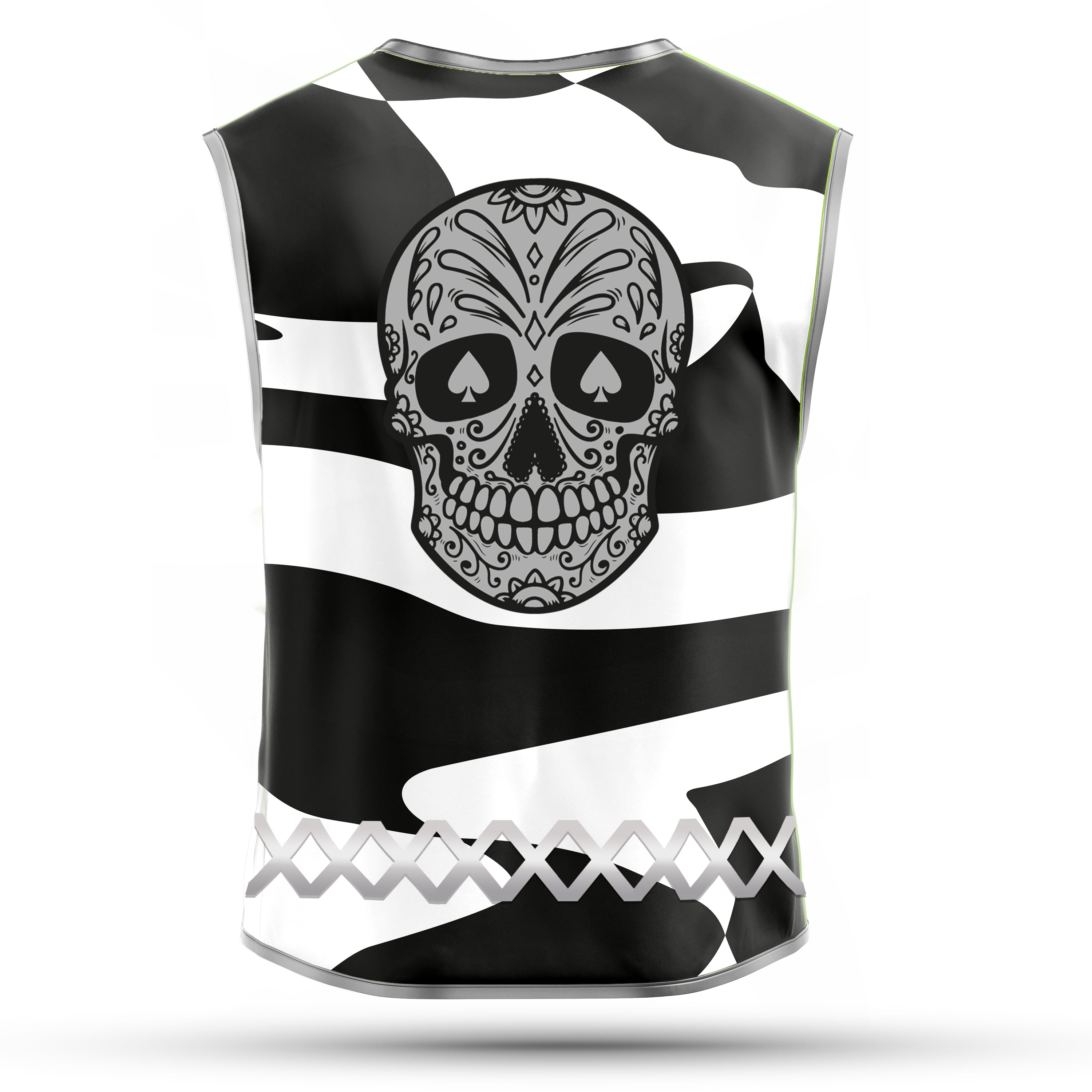 Black White Skull - Herrenwarnweste