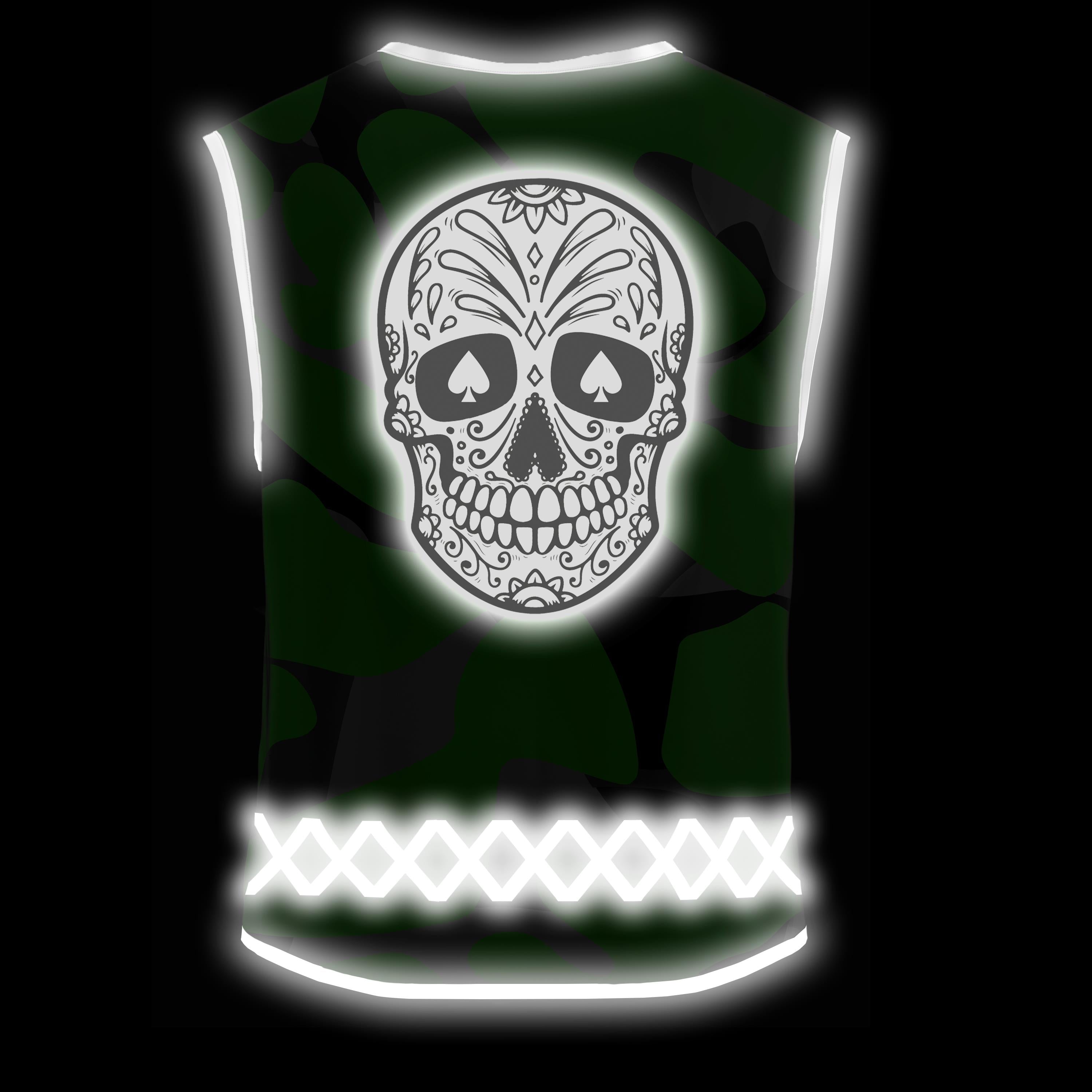 Green Camou Skull - Kinderwarnweste