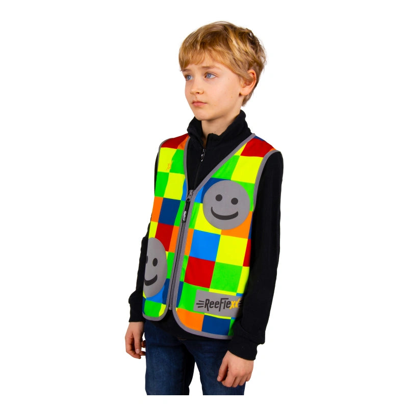 Mix Square Smiley - Kinderwarnweste