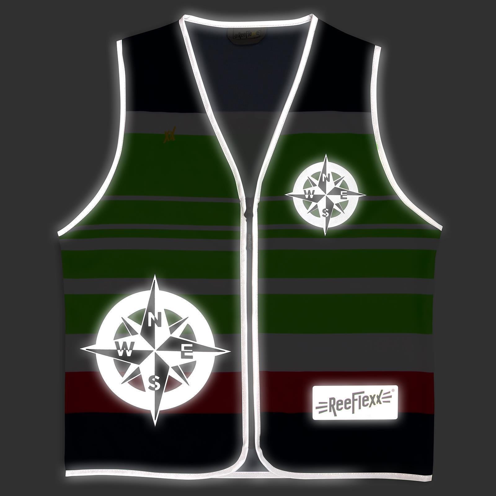 Green Nautic Compass - Herrenwarnweste