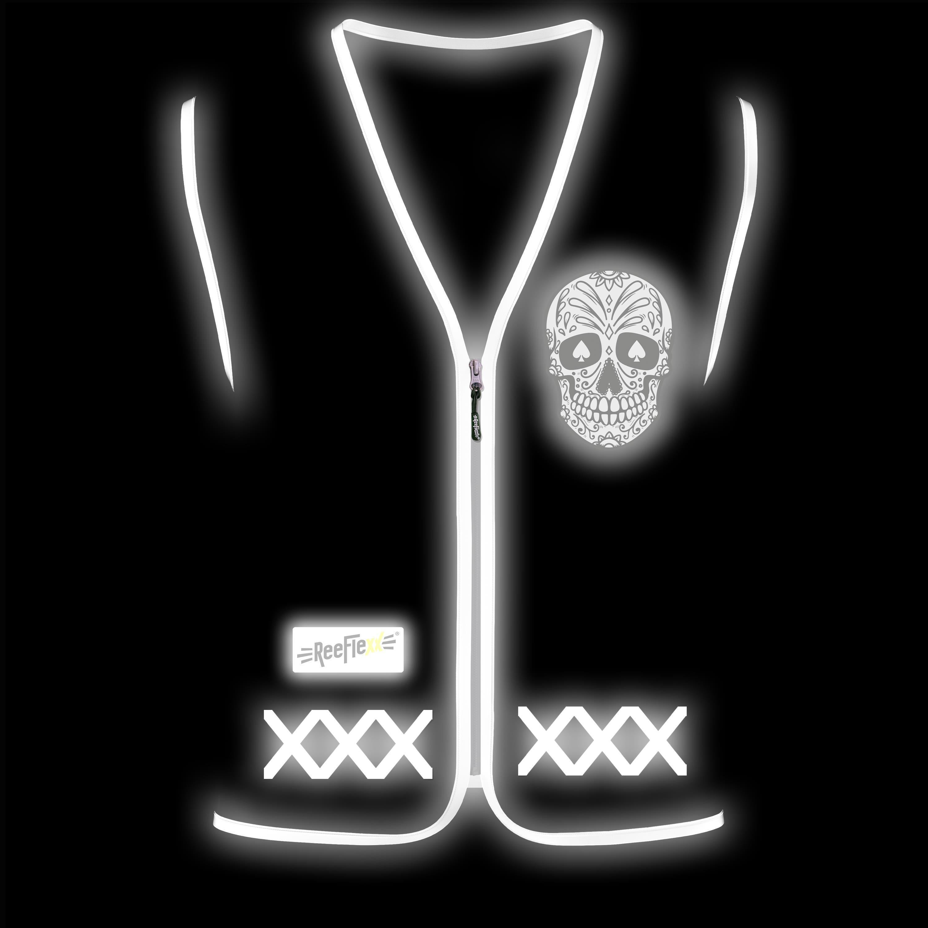 Black White Skull - Damenwarnweste