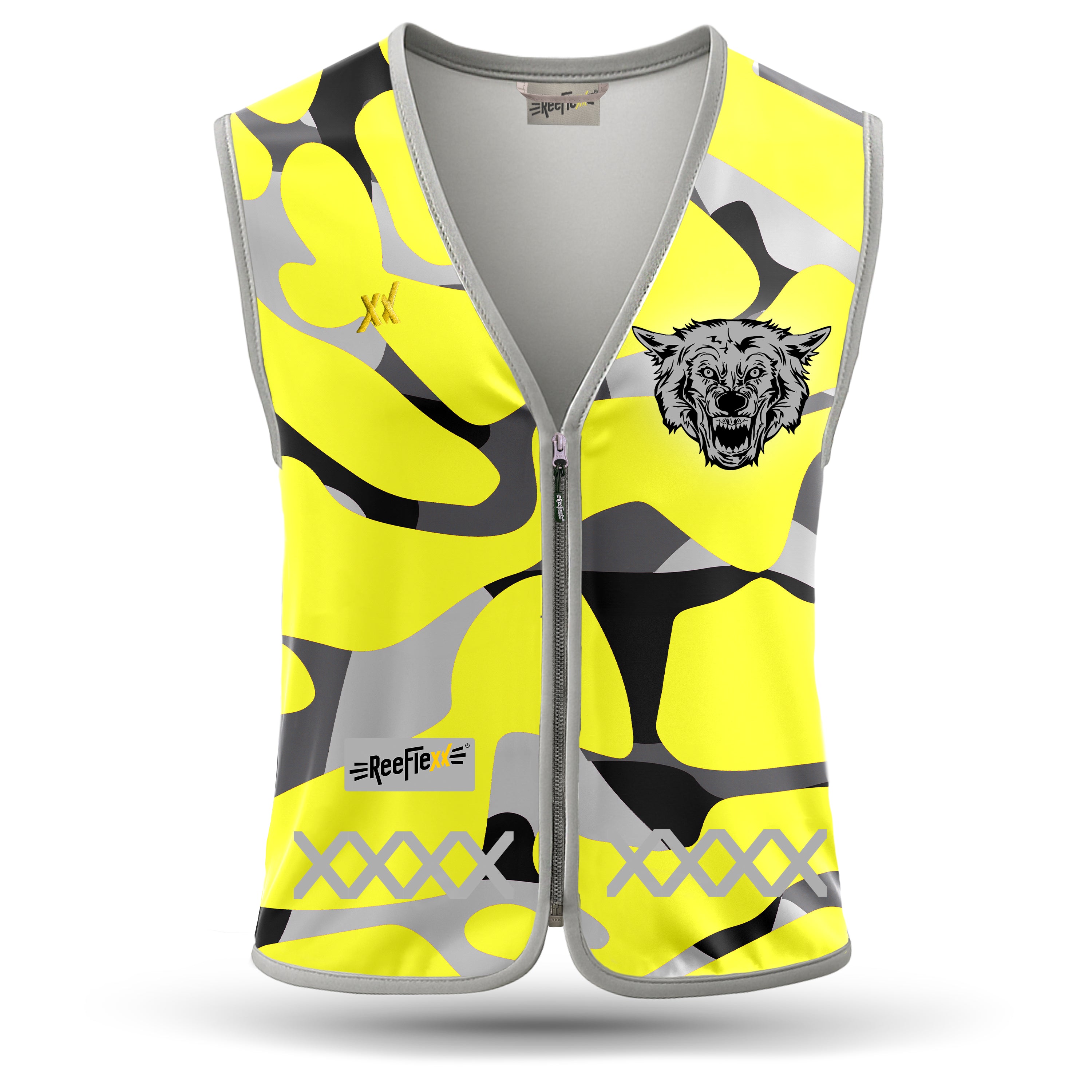 Yellow Camou Wolf - Herrenwarnweste