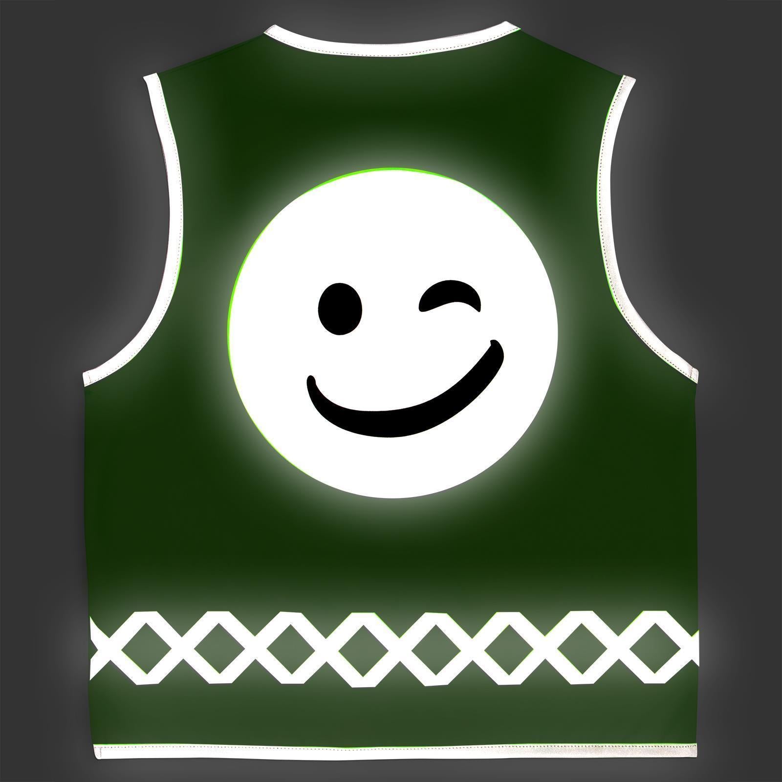 Solid Green Smiley - Kinderwarnweste