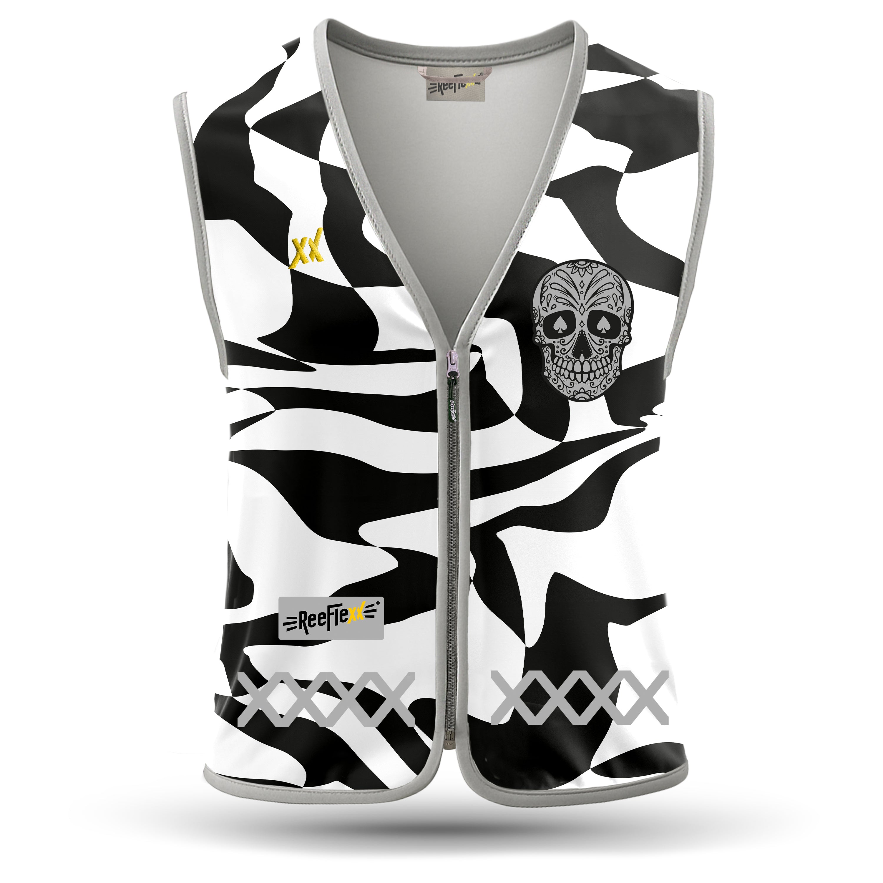 Black White Skull - Damenwarnweste