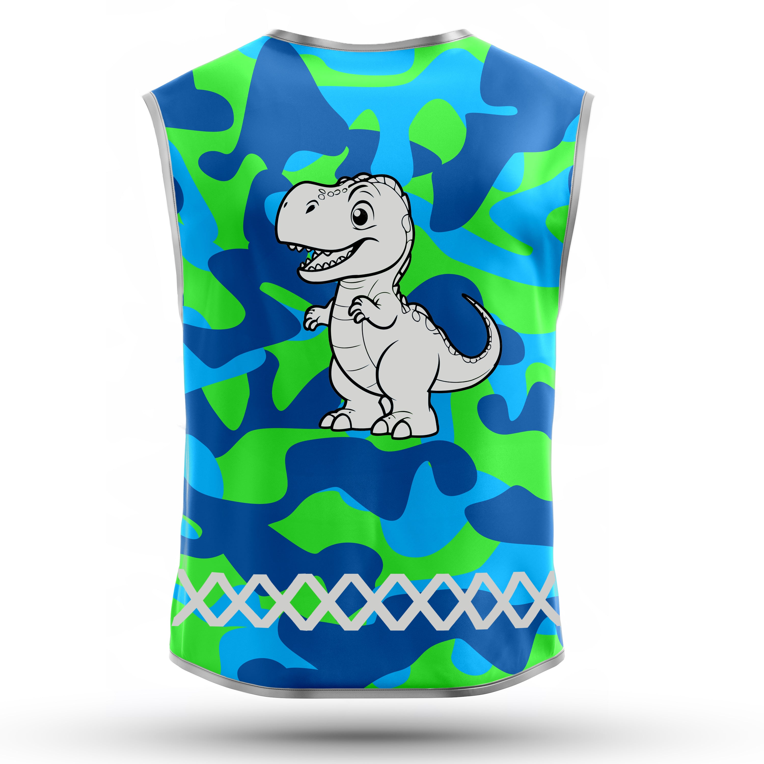 Blue Camou Dino - Kinderwarnweste