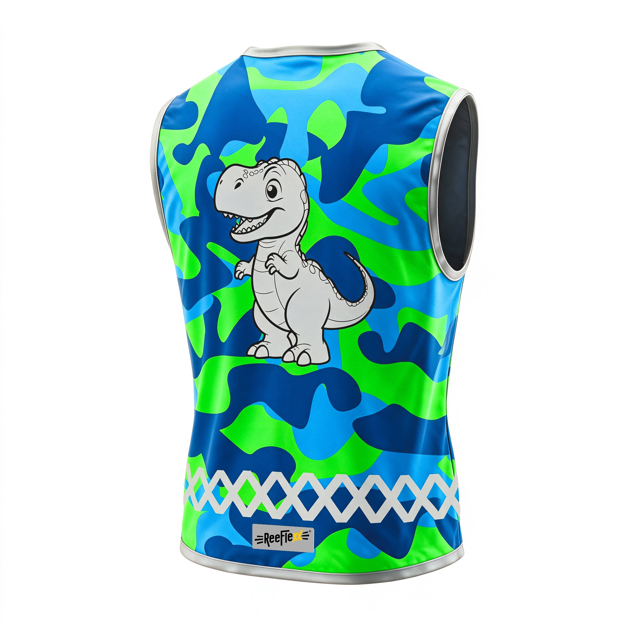 Blue Camou Dino - Kinderwarnweste