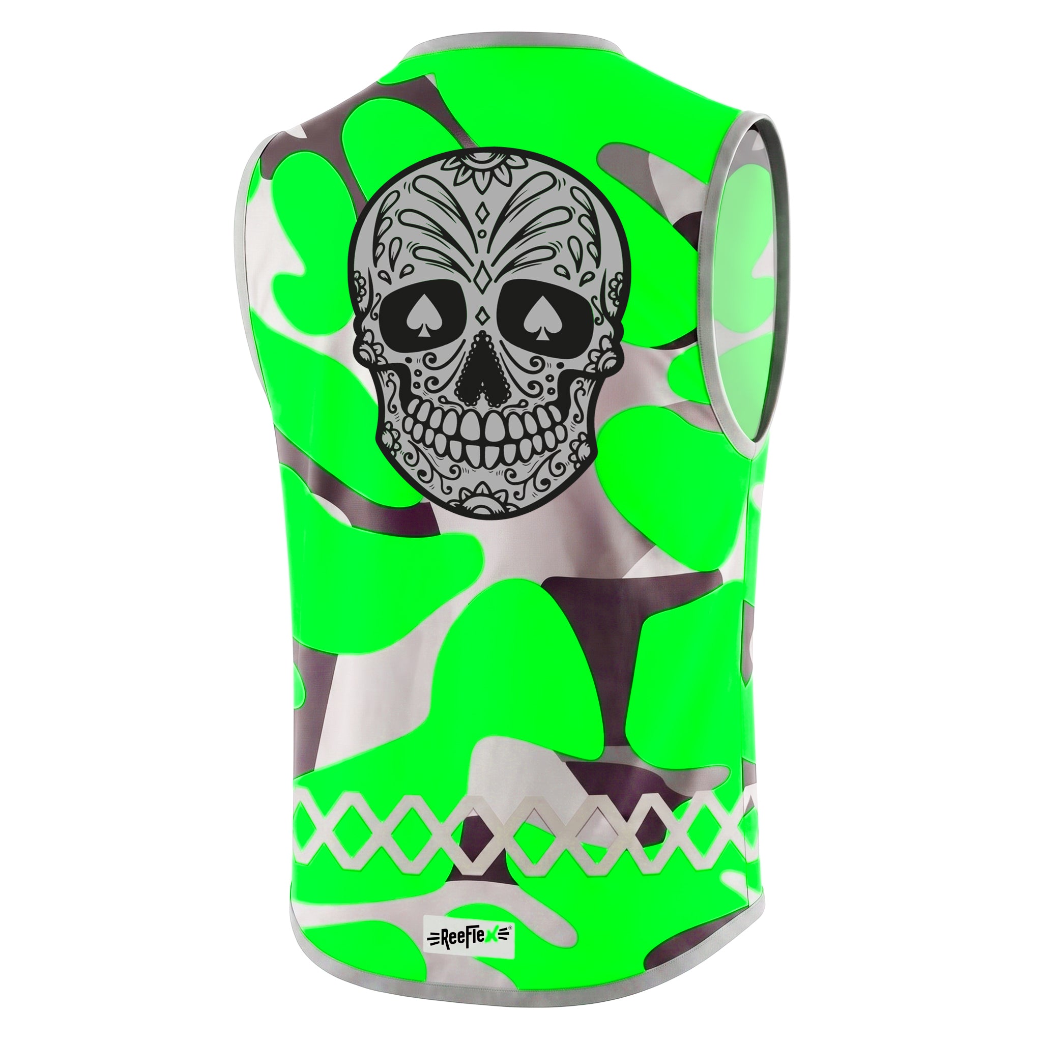 Green Camou Skull - Kinderwarnweste