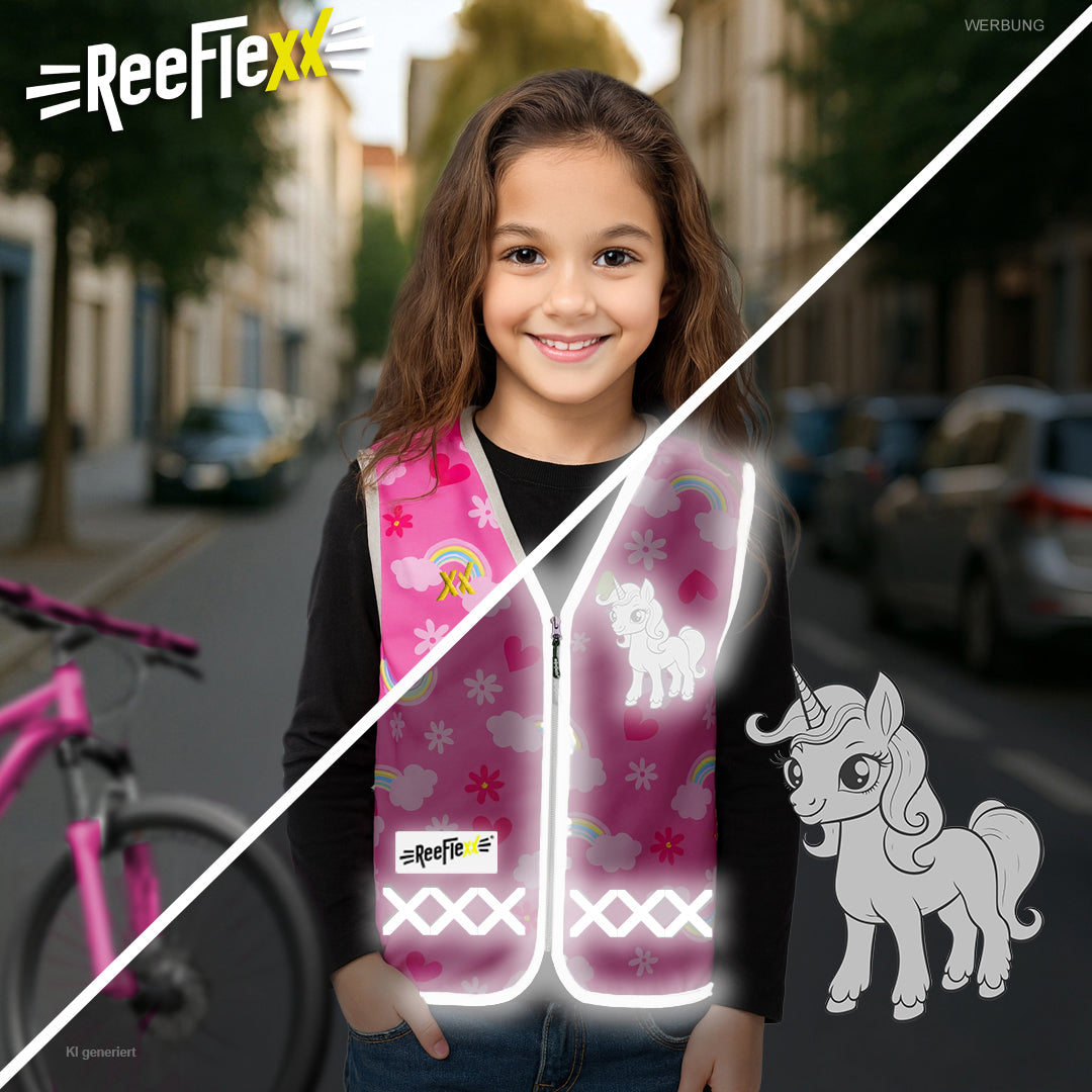Pink Unicorn - Kinderwarnweste