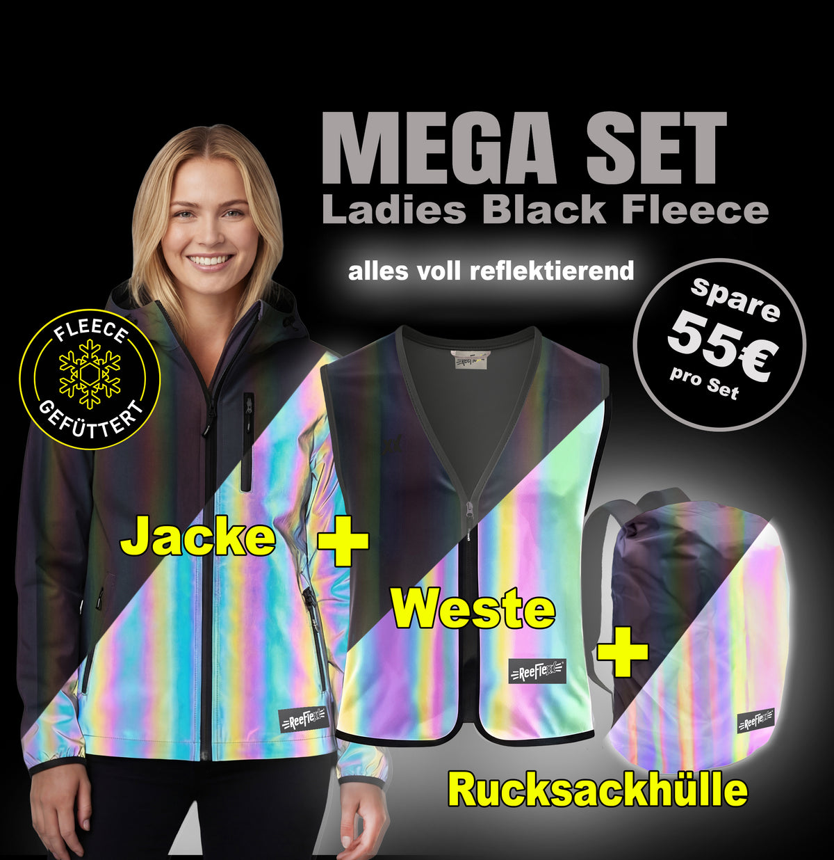 MEGA-FLEECE-SET Ladies Black