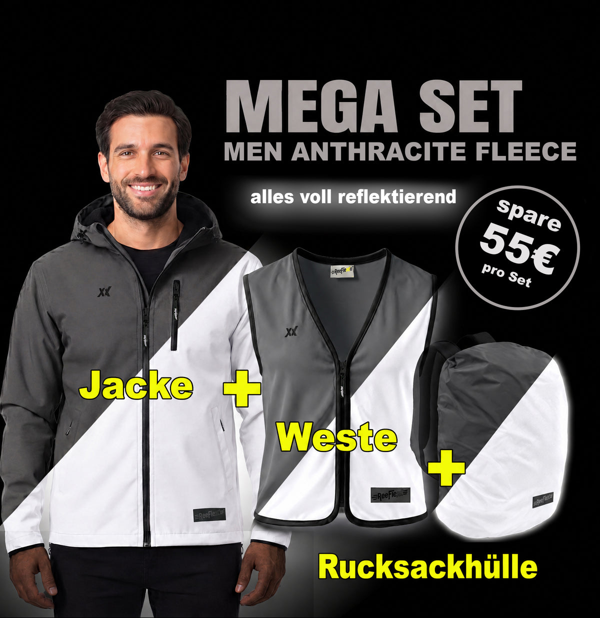 MEGA-FLEECE-SET Men Anthracite
