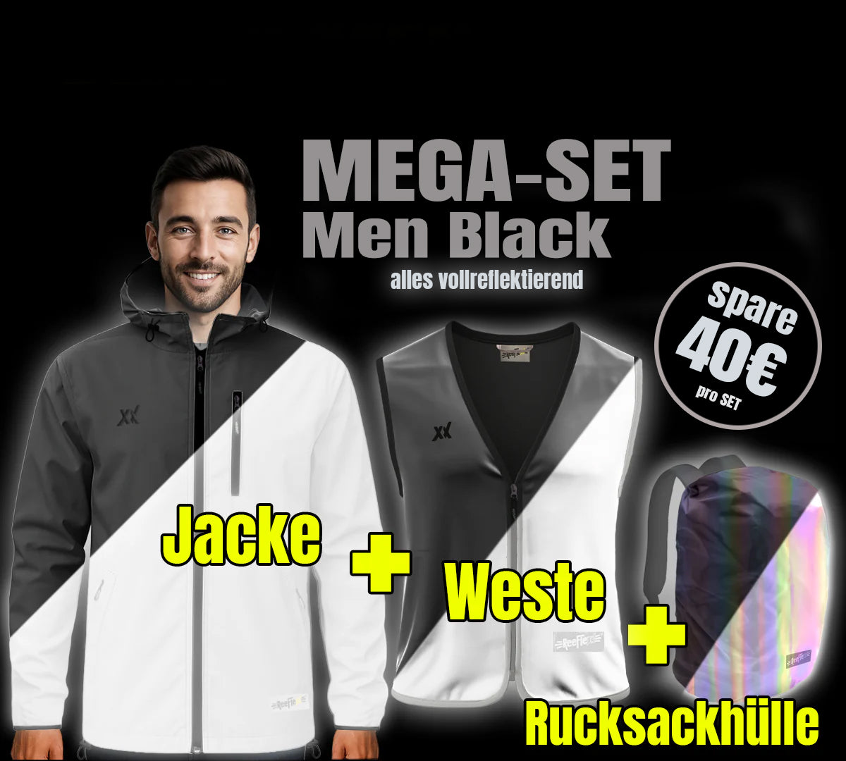 MEGA SET Men Black