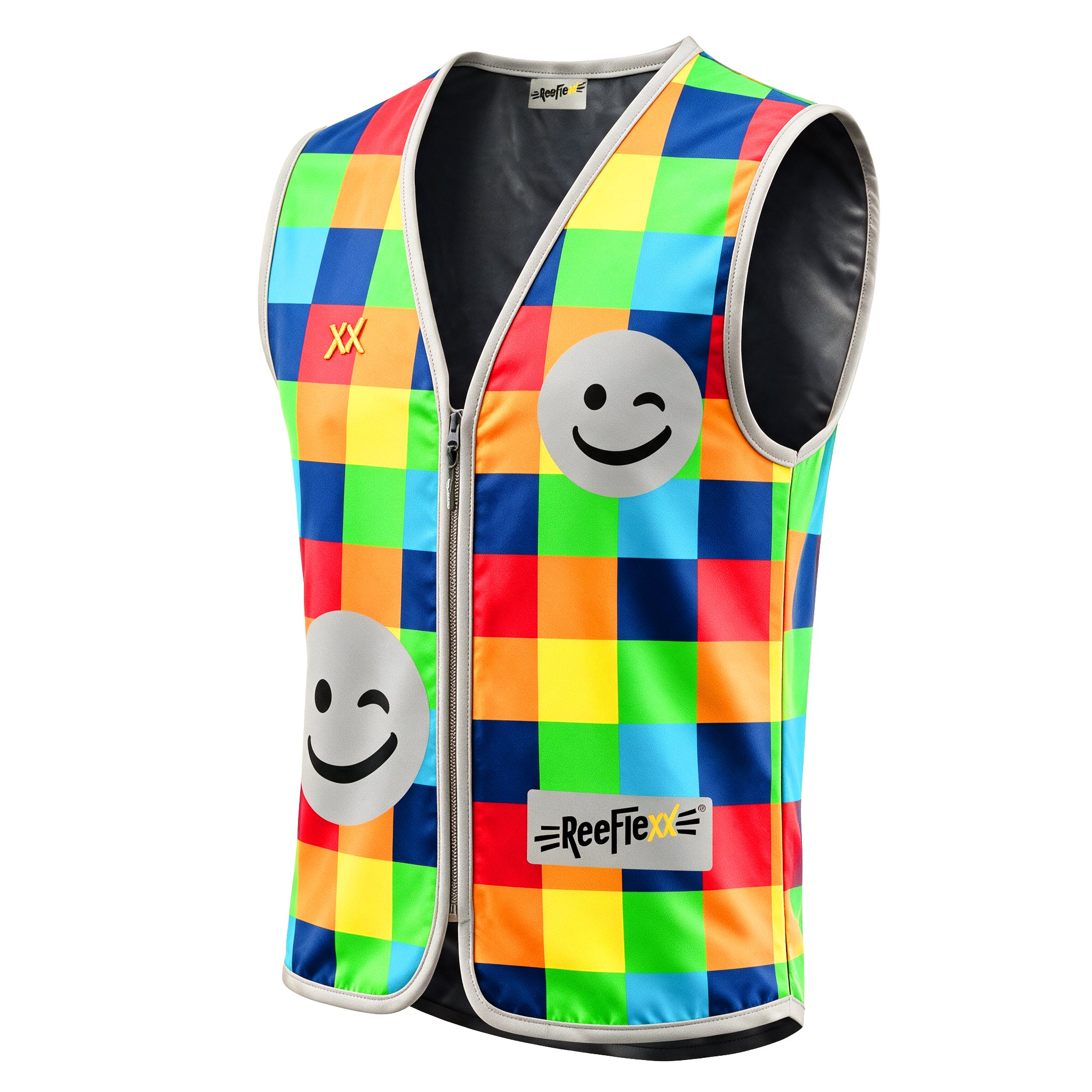 Mix Square Smiley - Kids' reflective vest