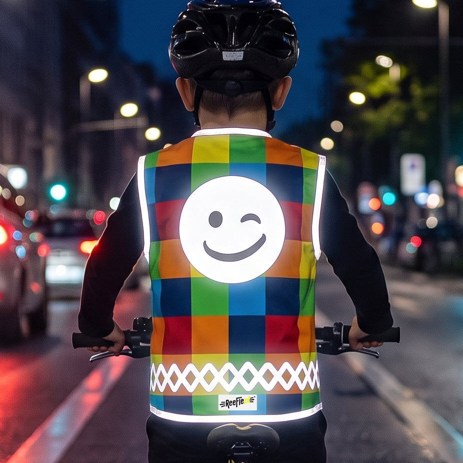 Mix Square Smiley - Kinderwarnweste